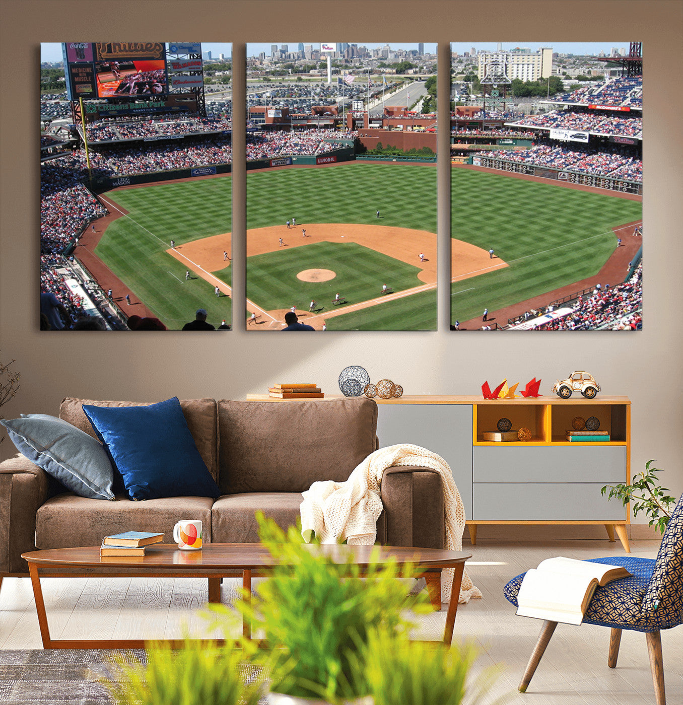 MGV-CV-60X30-3P - Philadelphia Phillies Baseball Team Print - Philadelphia Citizens Bank Park Stadium Wall Art Canvas