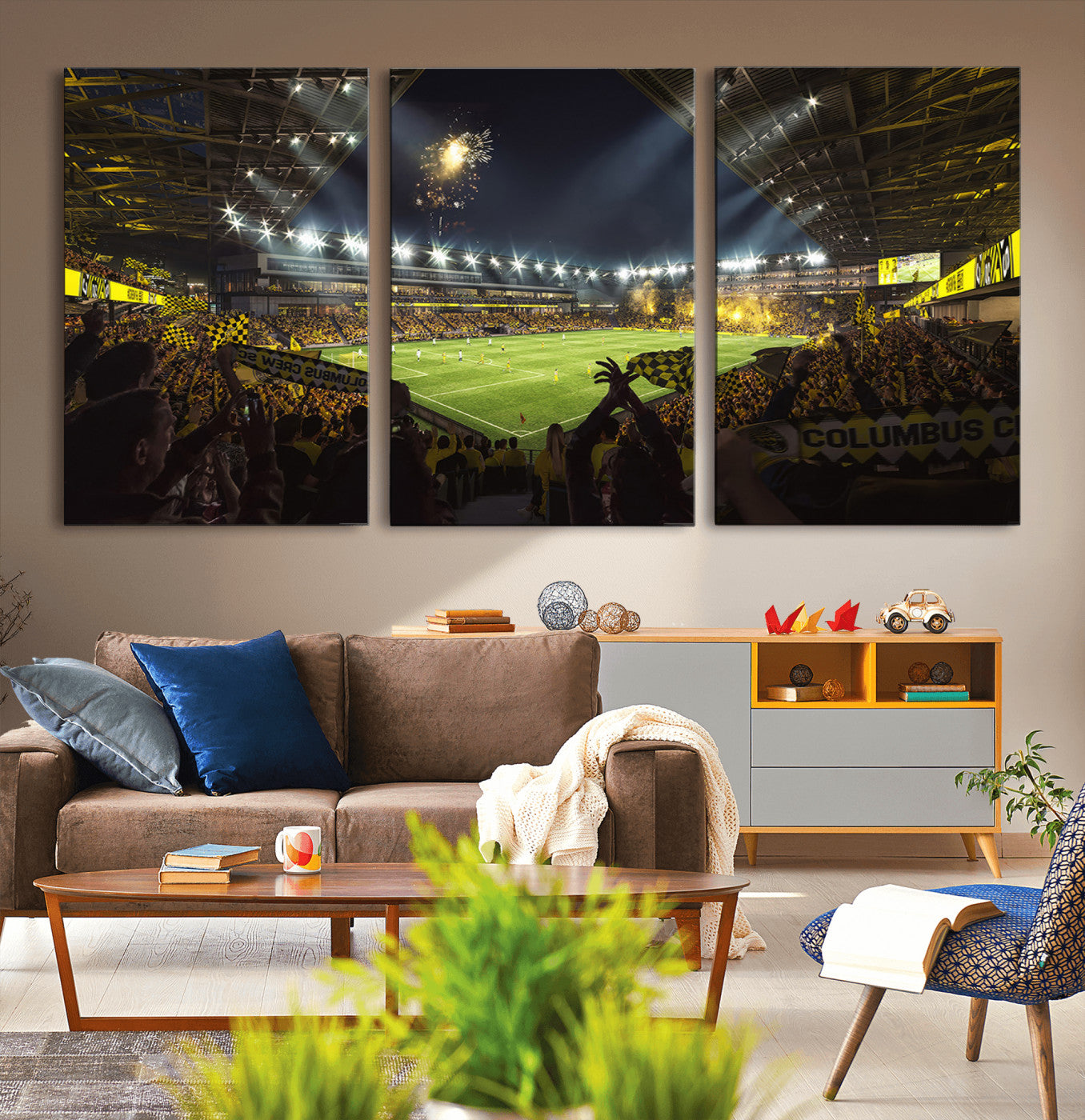 MGV-CV-60X30-3P - Columbus Crew Soccer Team Print - Columbus Crew Stadium Wall Art Canvas Print