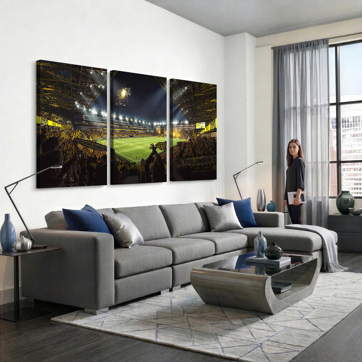 51122-MGV-CV-36X24 - Columbus Crew Soccer Team Print - Columbus Crew Stadium Wall Art Canvas Print