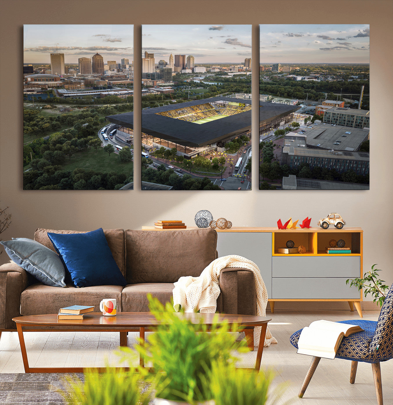 MGV-CV-60X30-3P - Columbus Crew Soccer Team Print - Columbus Crew Stadium Wall Art, Columbus Crew Soccer Wall Art