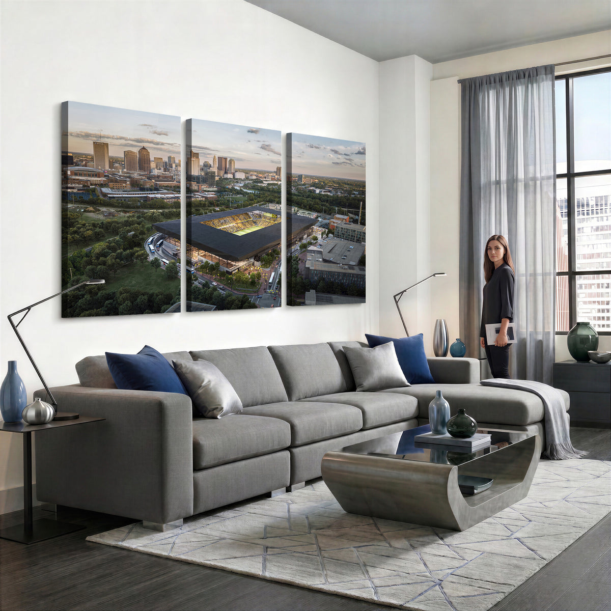 90971-MGV-CV-36X24 - Columbus Crew Soccer Team Print - Columbus Crew Stadium Wall Art, Columbus Crew Soccer Wall Art