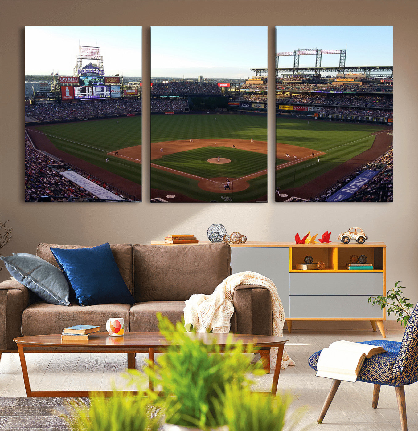MGV-CV-60X30-3P - Colorado Rockies Coors Field Wall Art Canvas Print - MLB Baseball Stadium