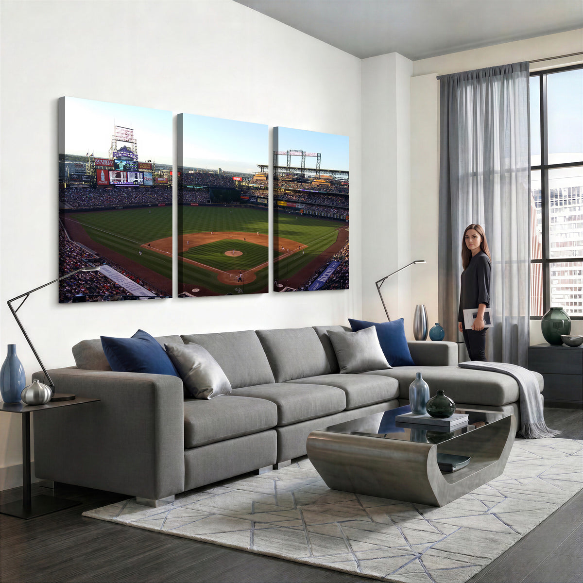 21638-MGV-CV-36X24 - Colorado Rockies Coors Field Wall Art Canvas Print, MLB Baseball Stadium