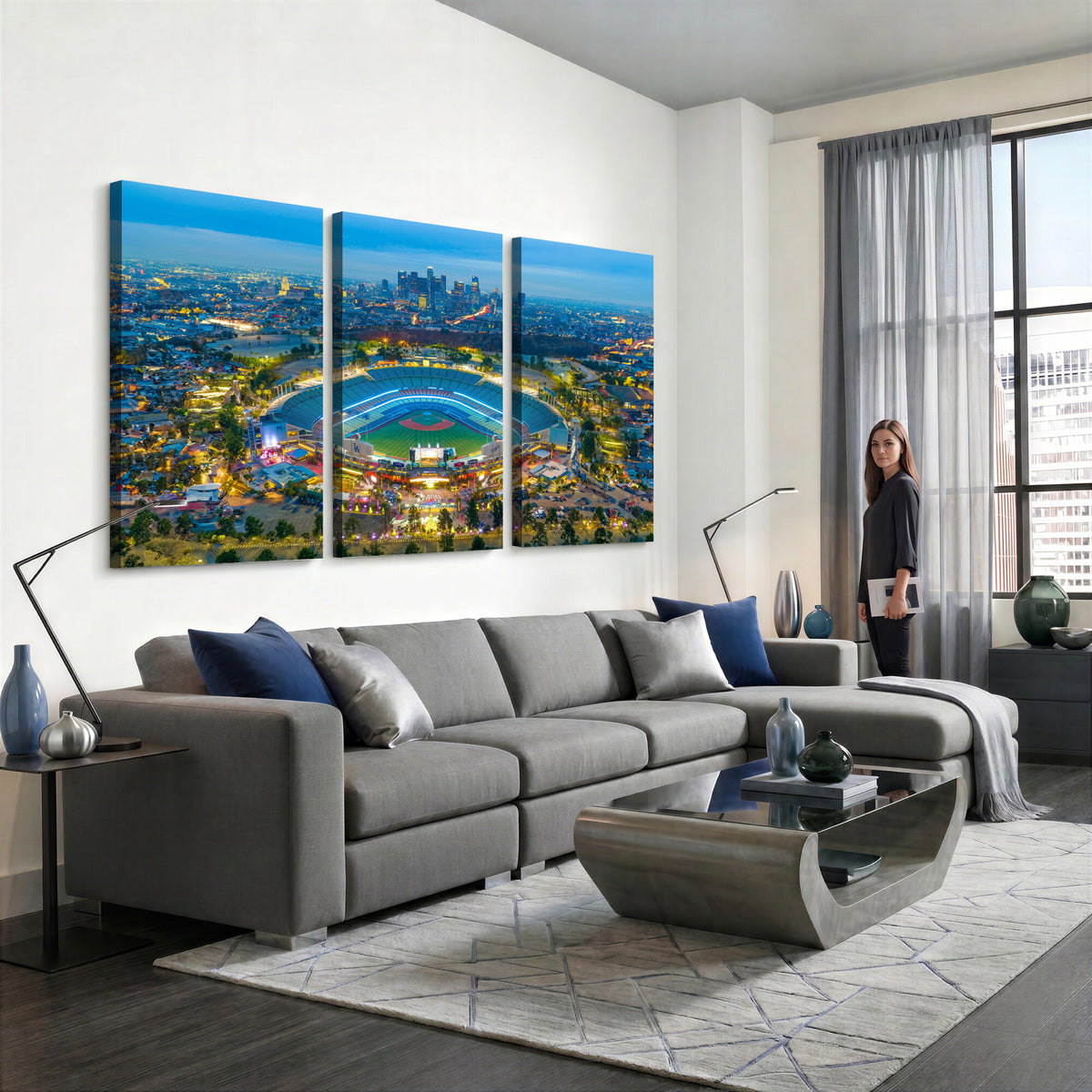 78144-MGV-CV-36X24 - Los Angeles Dodgers Wall Art Canvas, Dodger Stadium Wall Art