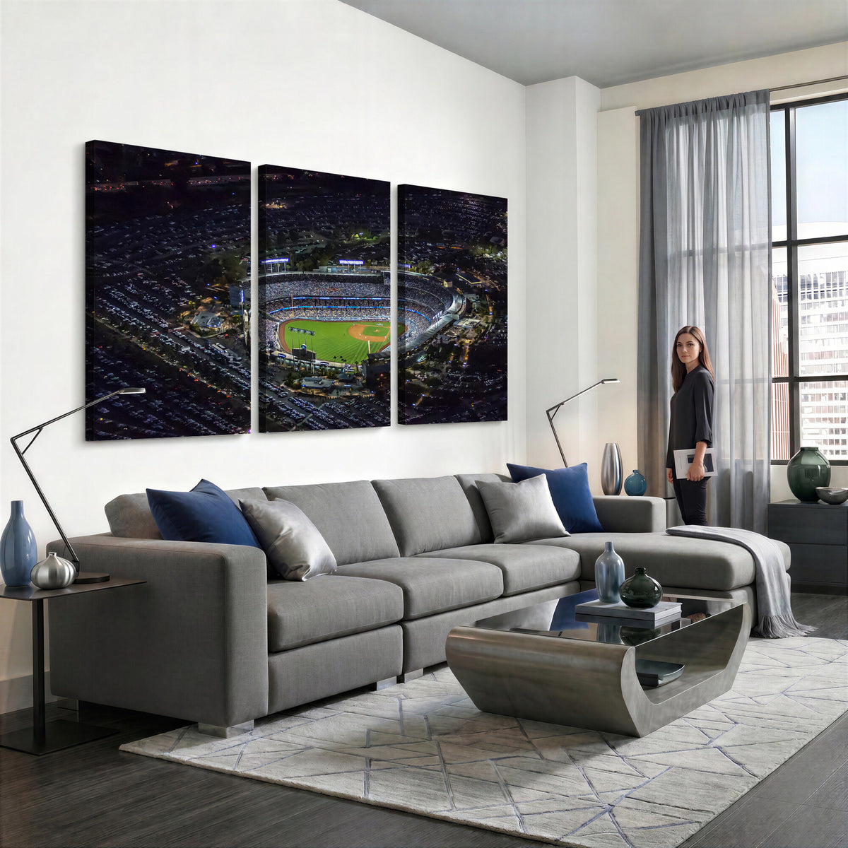 20932-MGV-CV-36X24 - Los Angeles Dodgers Dodger Stadium Wall Art Canvas Print