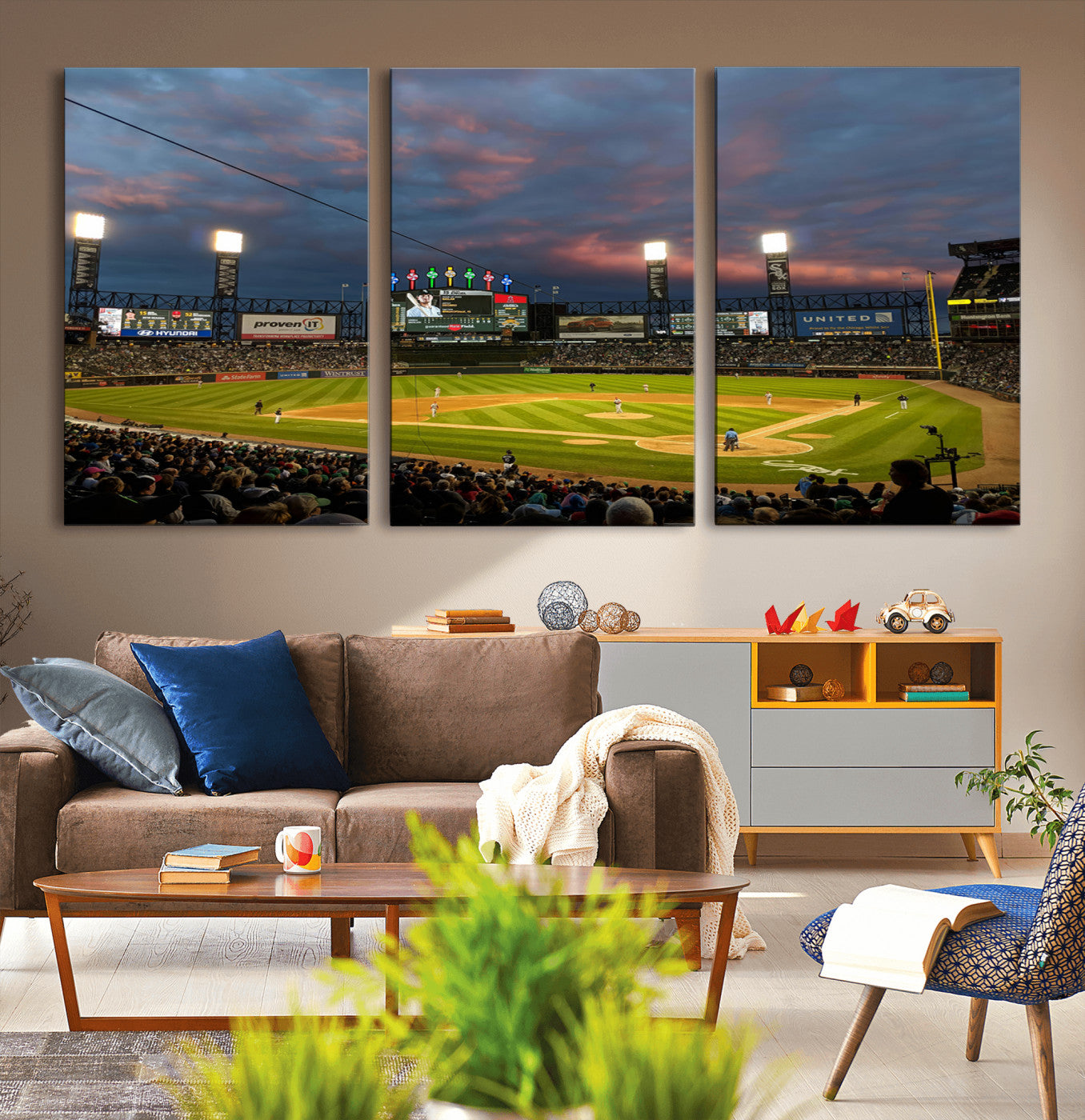 MGV-CV-60X30-3P - Chicago White Sox Baseball Team Print Canvas- Guaranteed Rate Field Stadium Wall Art Canvas Print