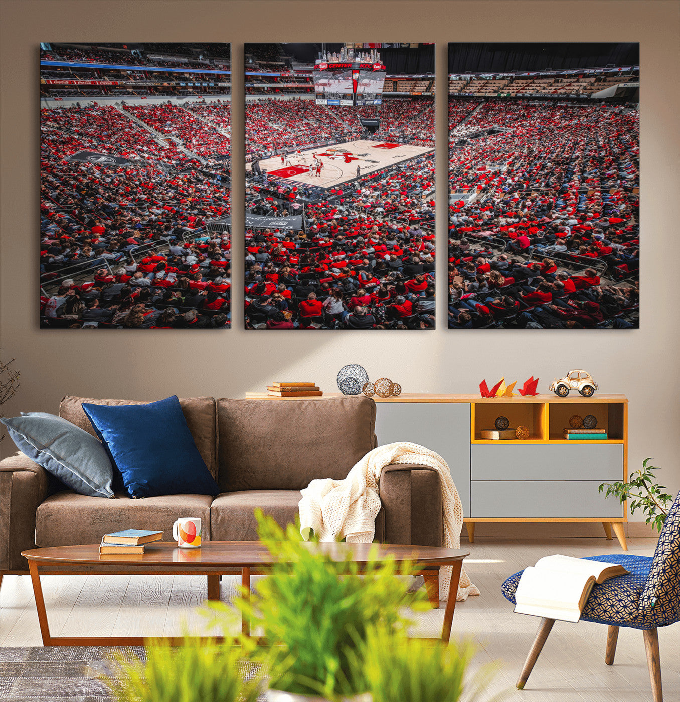 MGV-CV-60X30-3P - Louisville Cardinals Basketball Print Canvas - Louisville KFC Yum Center Arena Wall Art Canvas Print