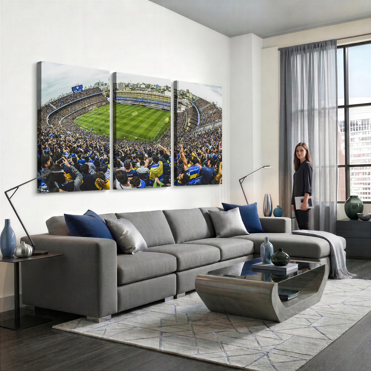 63839-MGV-CV-36X24 - Boca Juniors Soccer Team Print Wall Art, Buenos Aires Bombonera Stadium