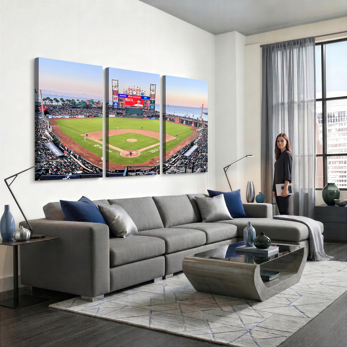 16055-MGV-CV-36X24 - San Francisco Giants Baseball Team Print, Oracle Park