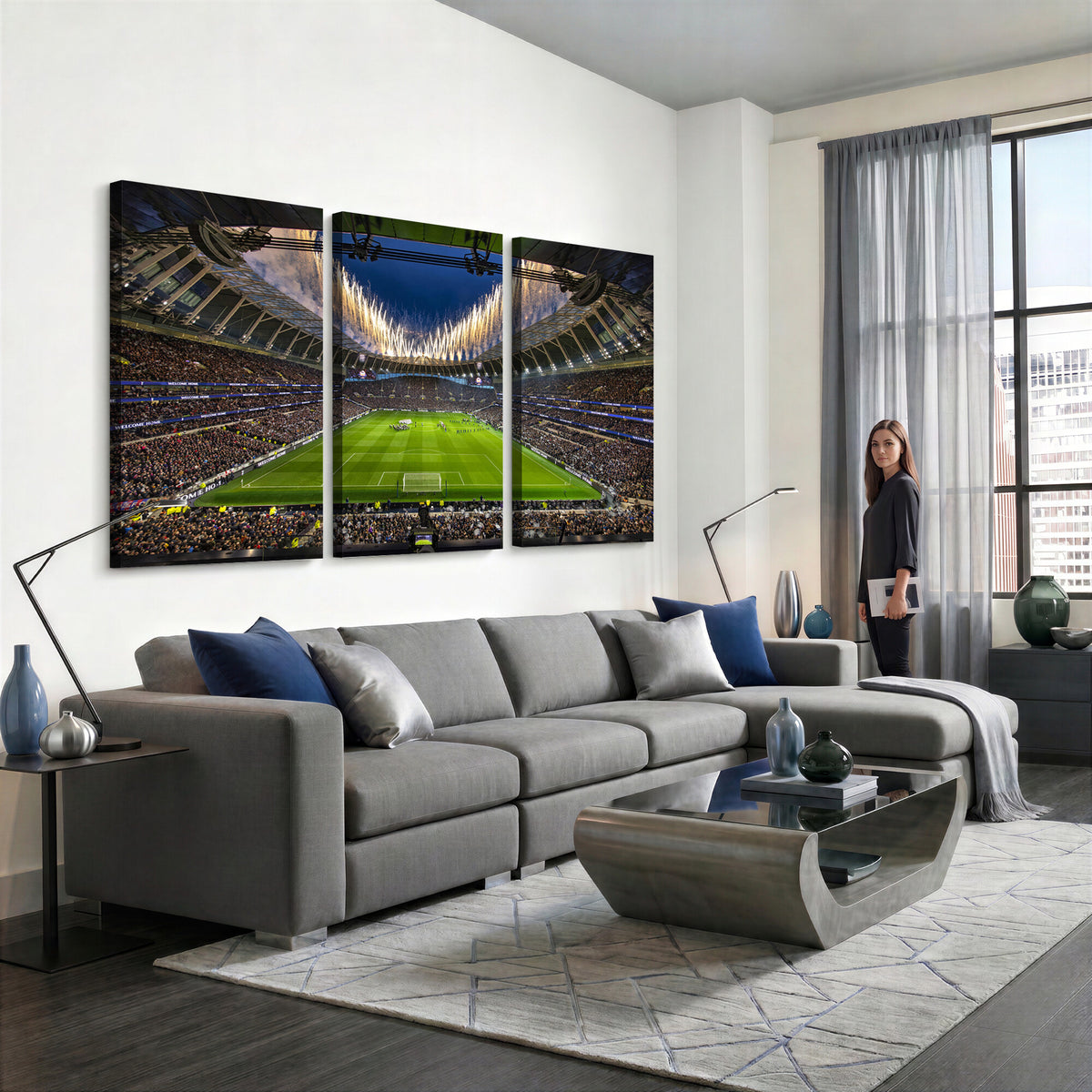 40157-MGV-CV-36X24 - Tottenham Hotspur Football Team Print, London Tottenham Hotspur Stadium Wall Art
