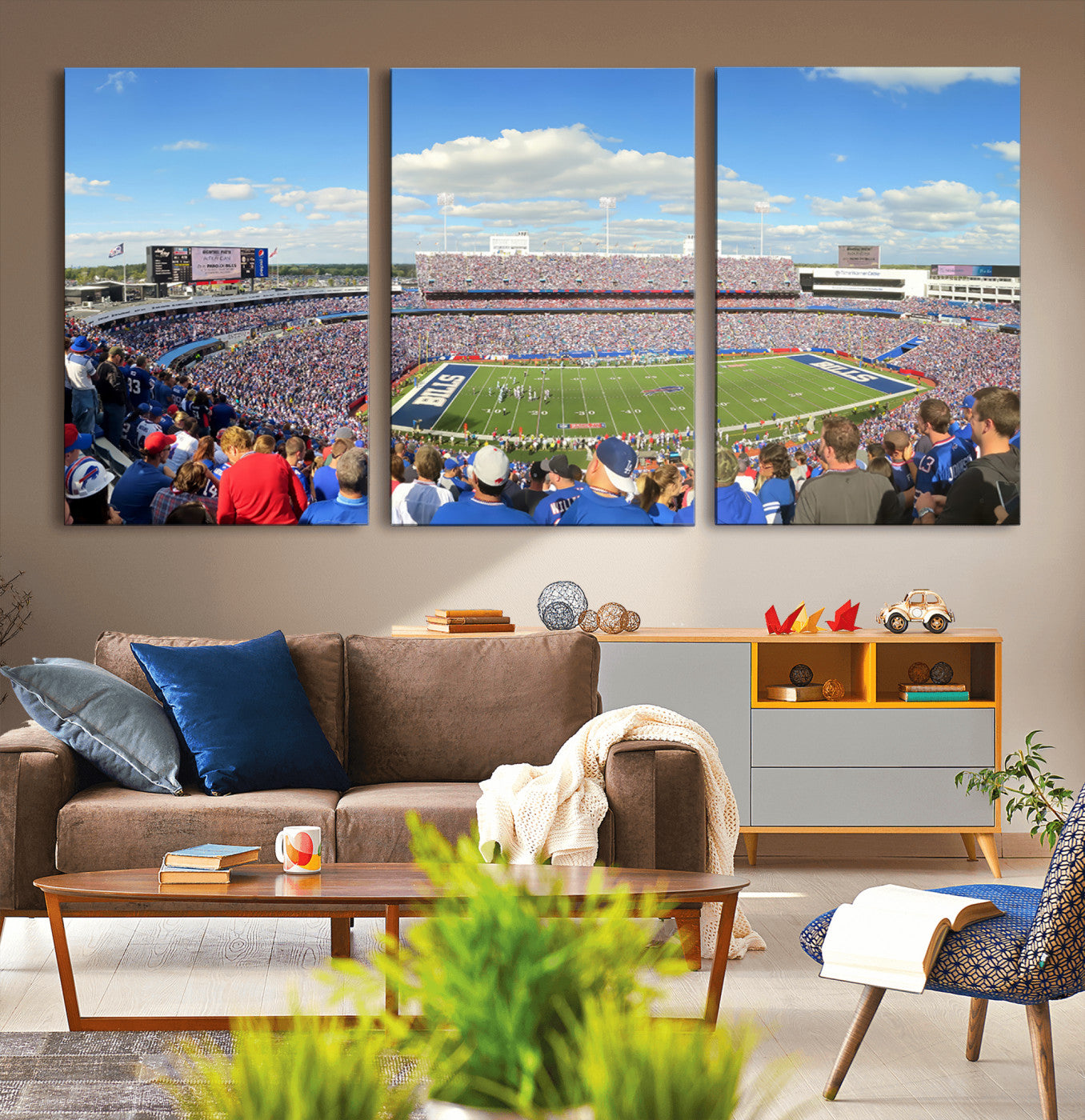 MGV-CV-60X30-3P - Buffalo Bills NFL Football Team Print - Buffalo Highmark Stadium Wall Art Canvas Print