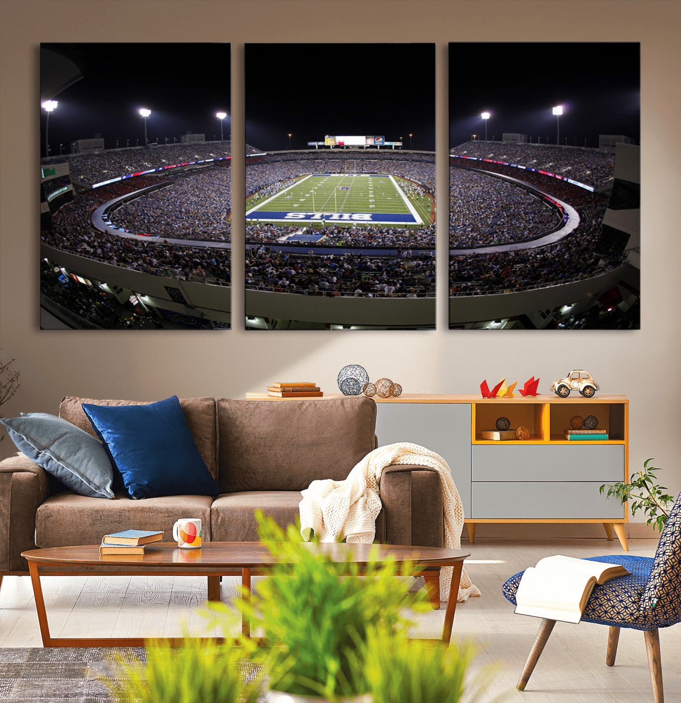 MGV-CV-60X30-3P - Buffalo Bills NFL Football Team Print - Buffalo Highmark Stadium Wall Art Canvas Print