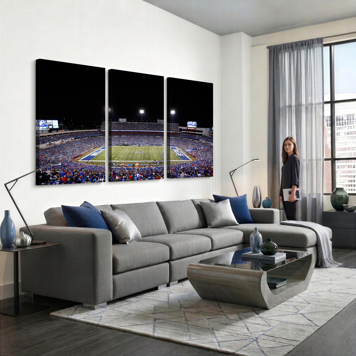 59036-MGV-CV-36X24 - Buffalo Bills Wall Art, Buffalo Bills Stadium Canvas Print for Sports Decor