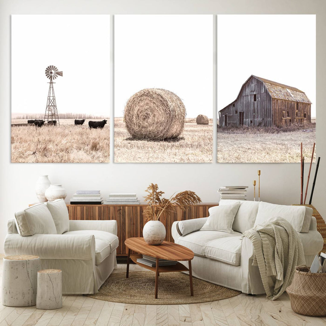 Farm Prints Set, Set of 6 Farmhouse Wall Art, Country House Decor, Barn Print, Wheat Print, Farmhouse Wall Art, Gallery Wall Art, Farm Print