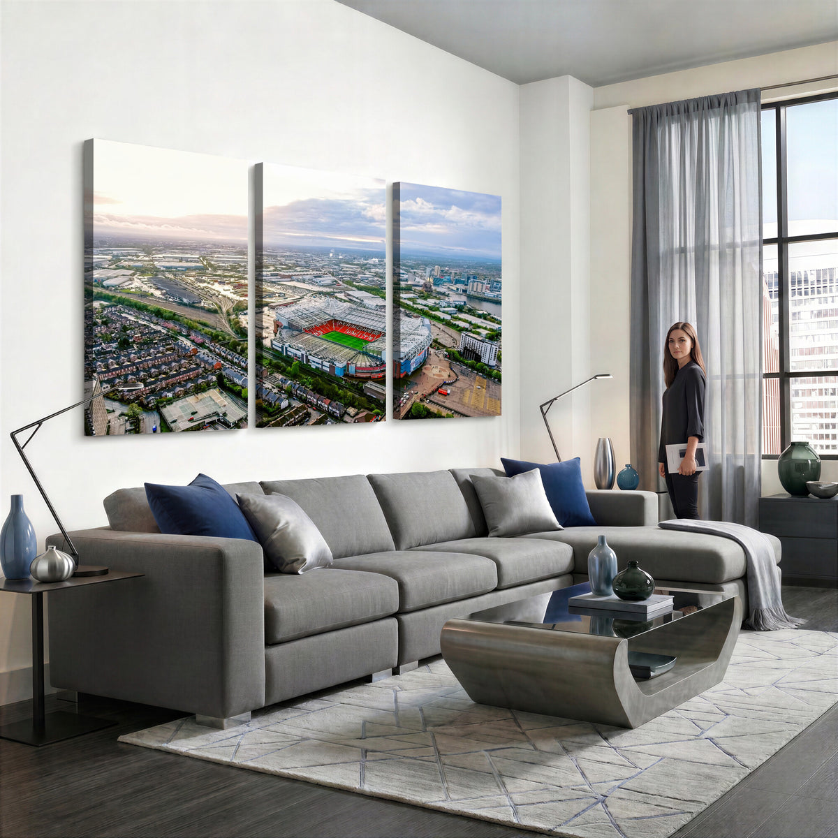 85657-MGV-CV-36X24 - Old Trafford Manchester United Stadium Wall Art Canvas Print