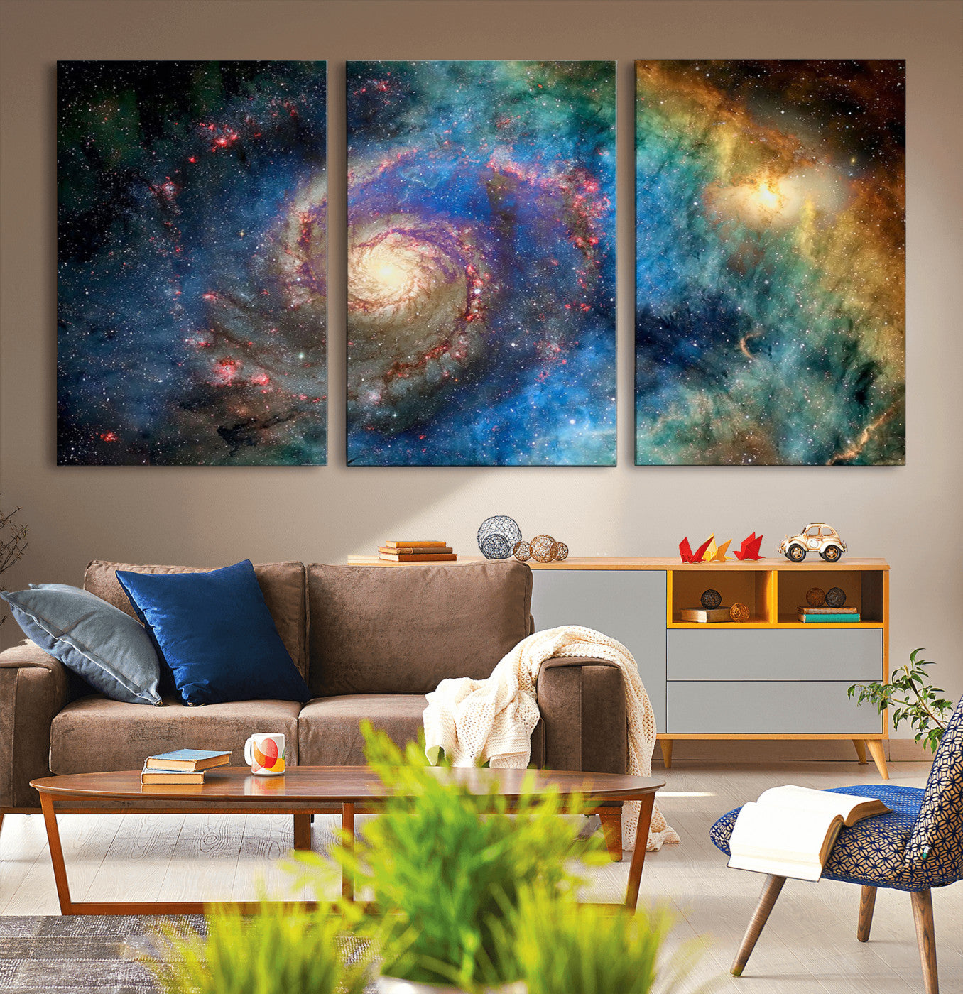 MGV-CV-60X30-3P - Spiral Galaxy Wall Art Canvas Print