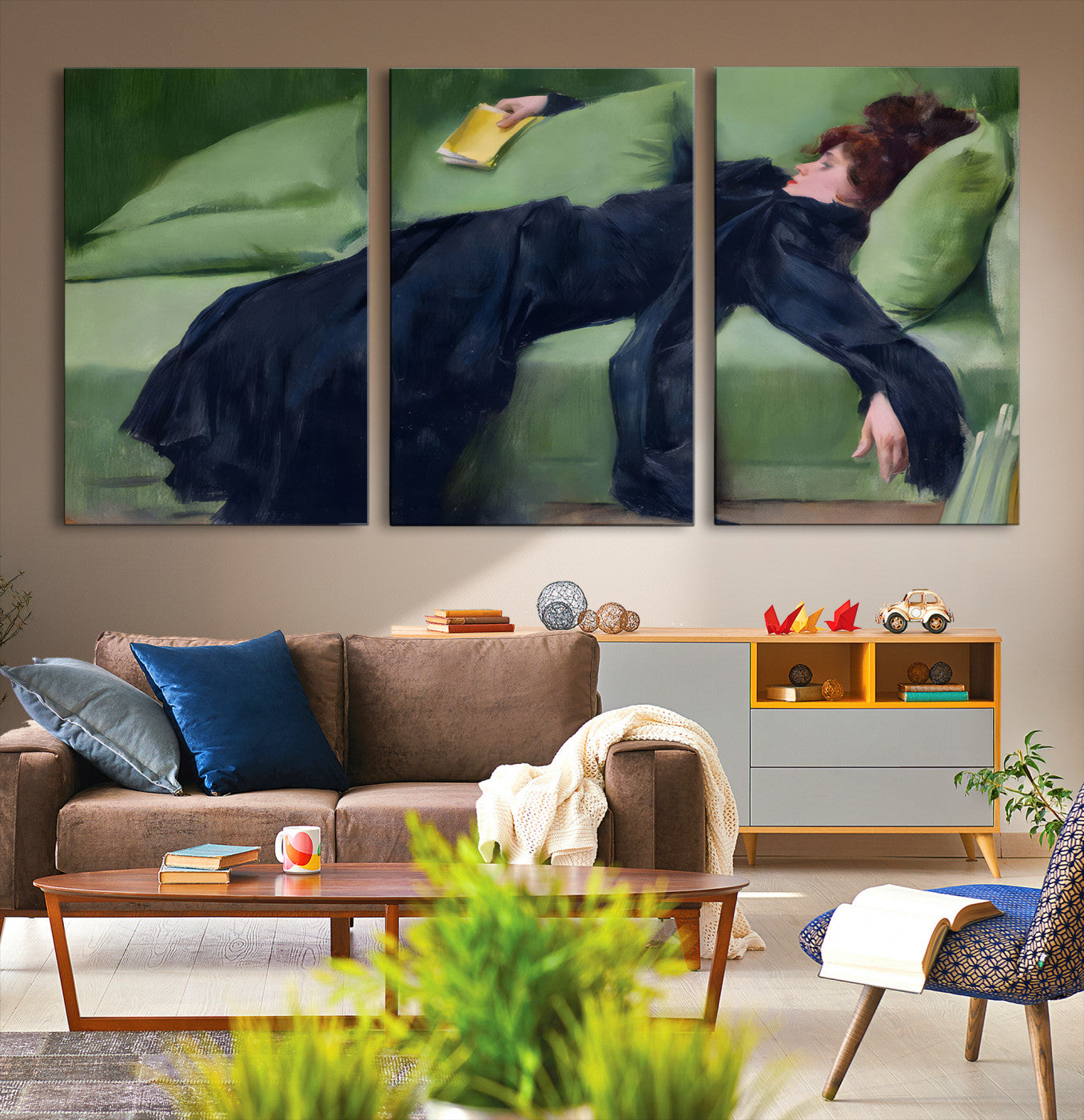 17725-MGV-CV-30X20-Decadent Girl by Ramon Casas Wall Art Canvas Print, Framed Decadent Girl Canvas Print