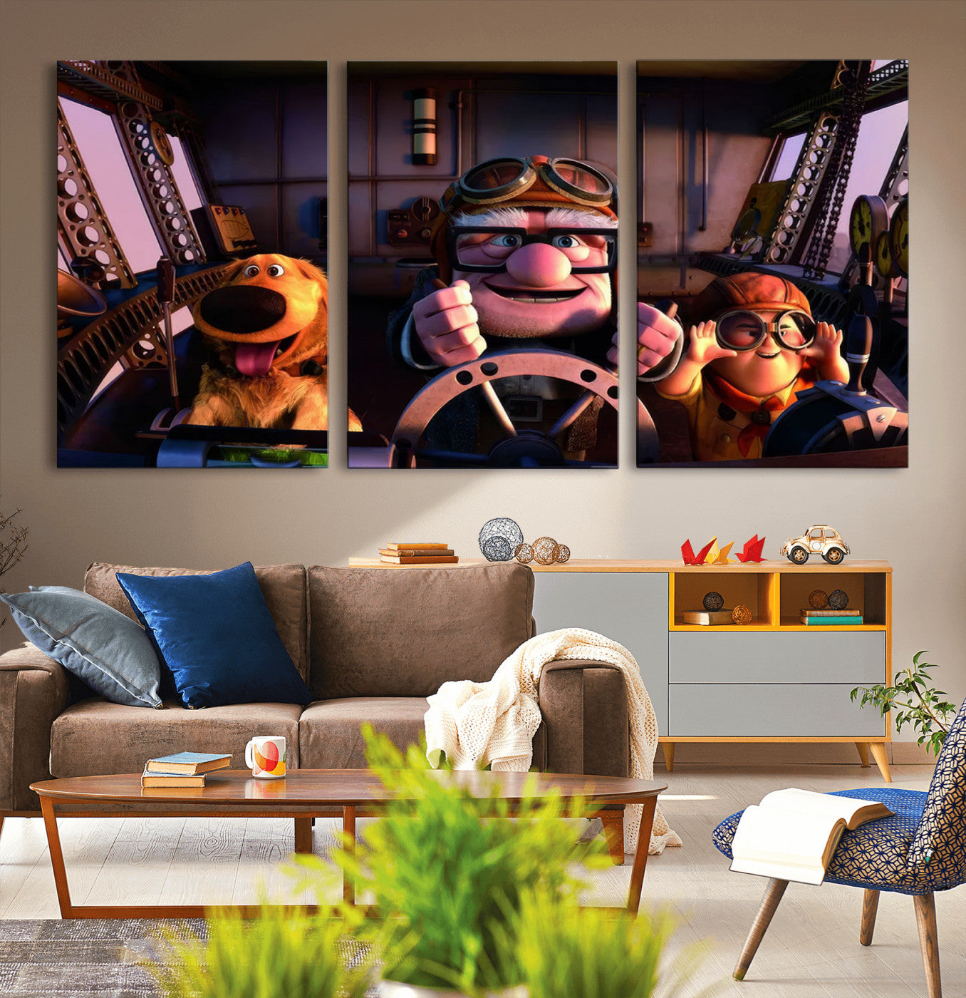 MGV-CV-60X30-3P - Carl Russel And Dog, Movie Up Poster, Movie Up Wall Art, Movie Up Poster Print, Carl