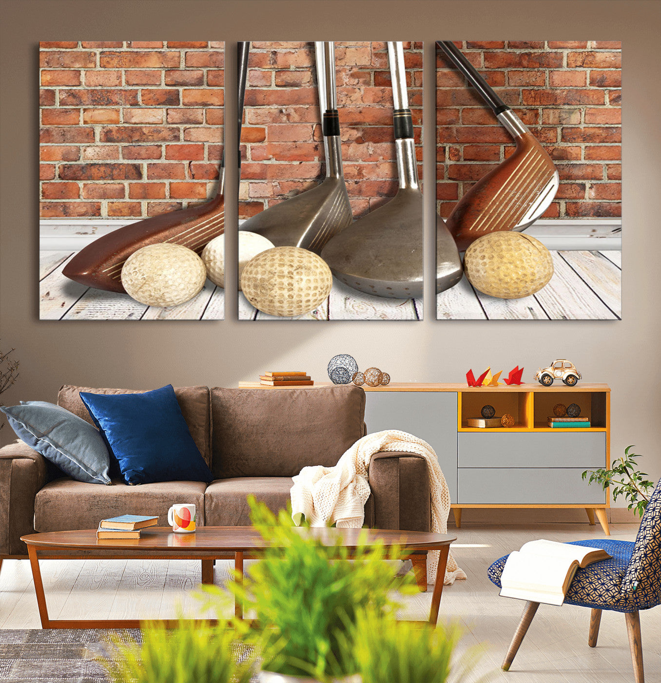 71818-MGV-CV-36X24-Vintage Golf Ball Wall Art Canvas Print | Golf Decor for Man Cave or Office | Ready to Hang and