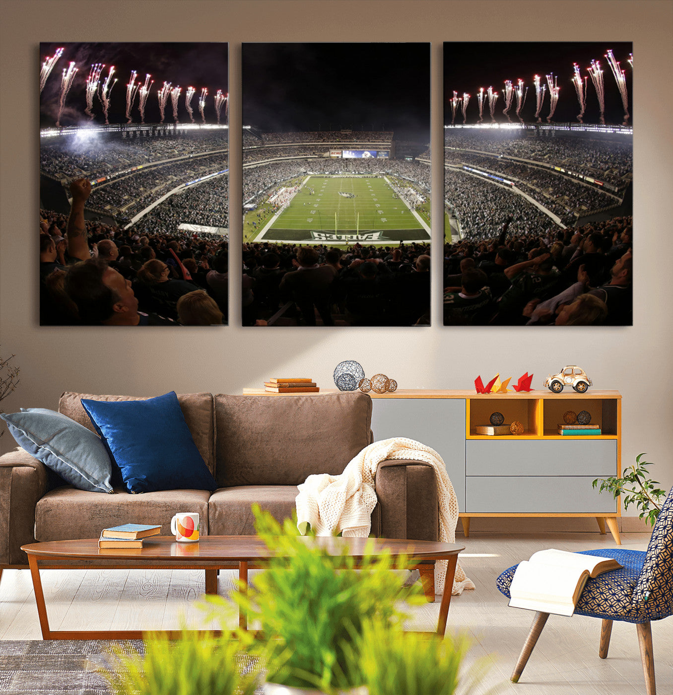 MGV-CV-60X30-3P - Eagles Field Stadium Wall Art - Philadelphia Eagles Football Team Print - Philadelphia Lincoln