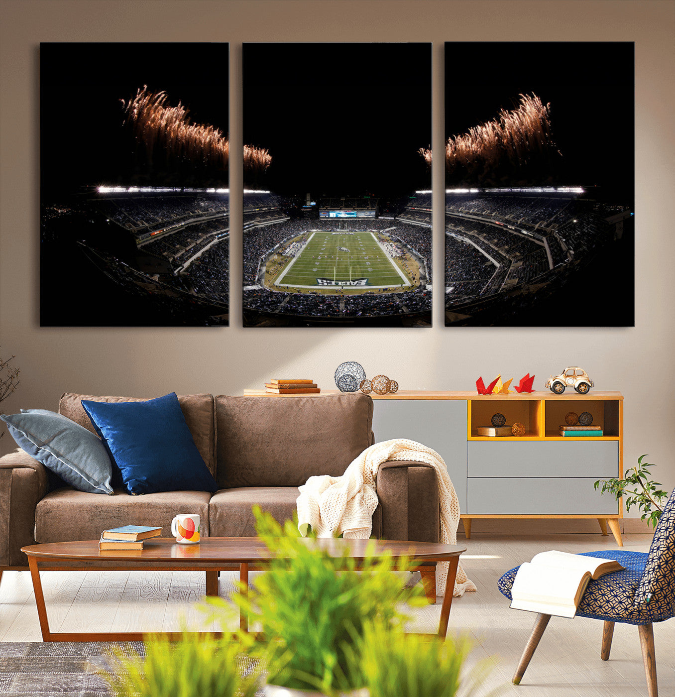 MGV-CV-60X30-3P - Eagles Field Stadium Wall Art | Philadelphia Eagles Football Team Print - Philadelphia Lincoln