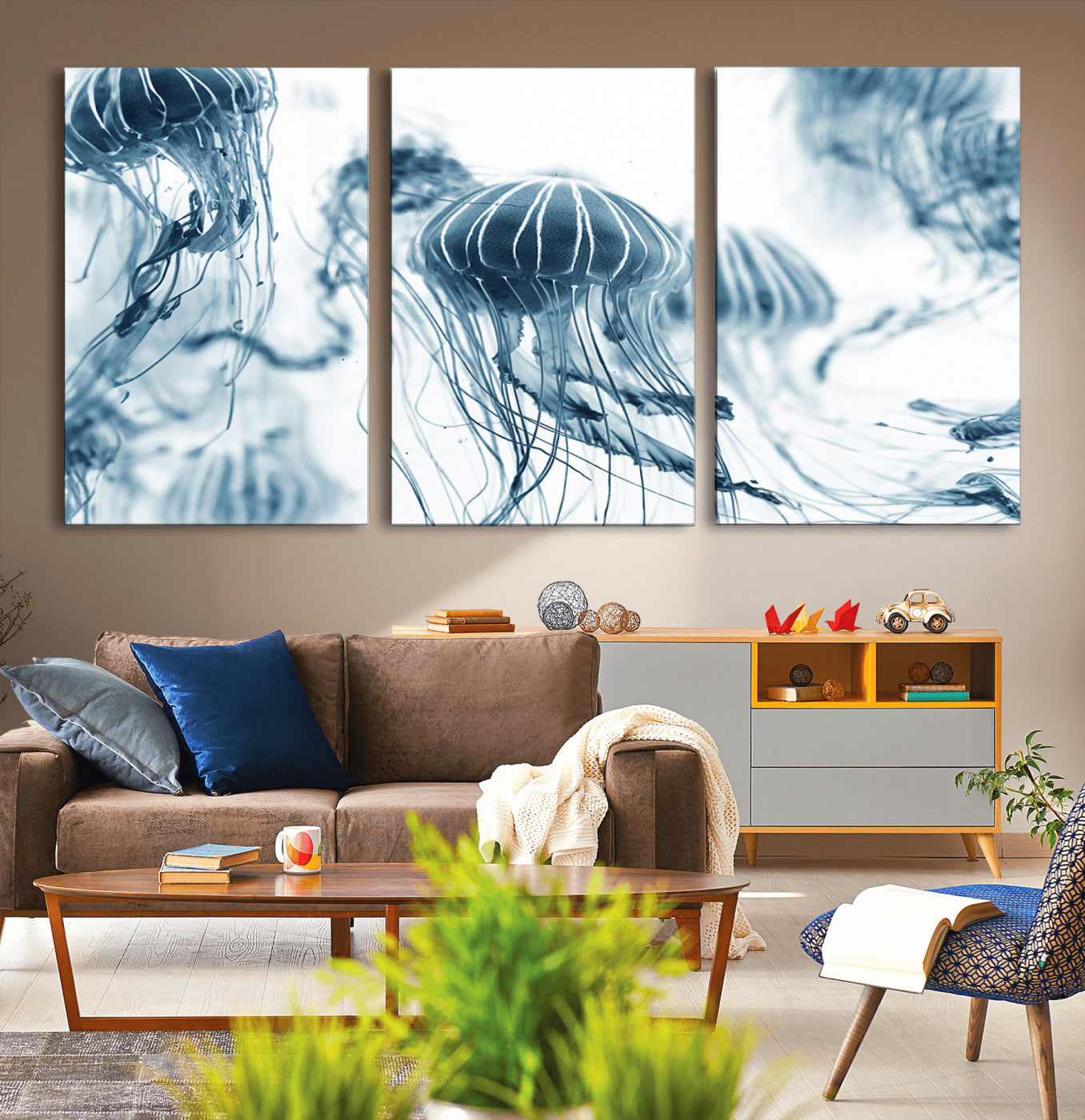 15482-MGV-CV-36X24-Abstract Jellyfish Canvas Print Wall Art
