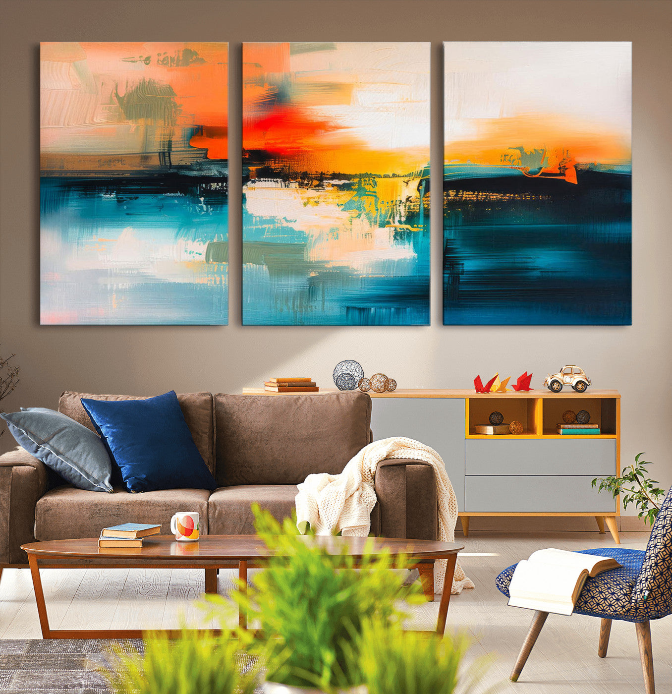 37083-MGV-CV-36X24-Colorful Abstract Wall Art | Bold Modern Canvas Print | Ready to Hang and Framed for Living Room or