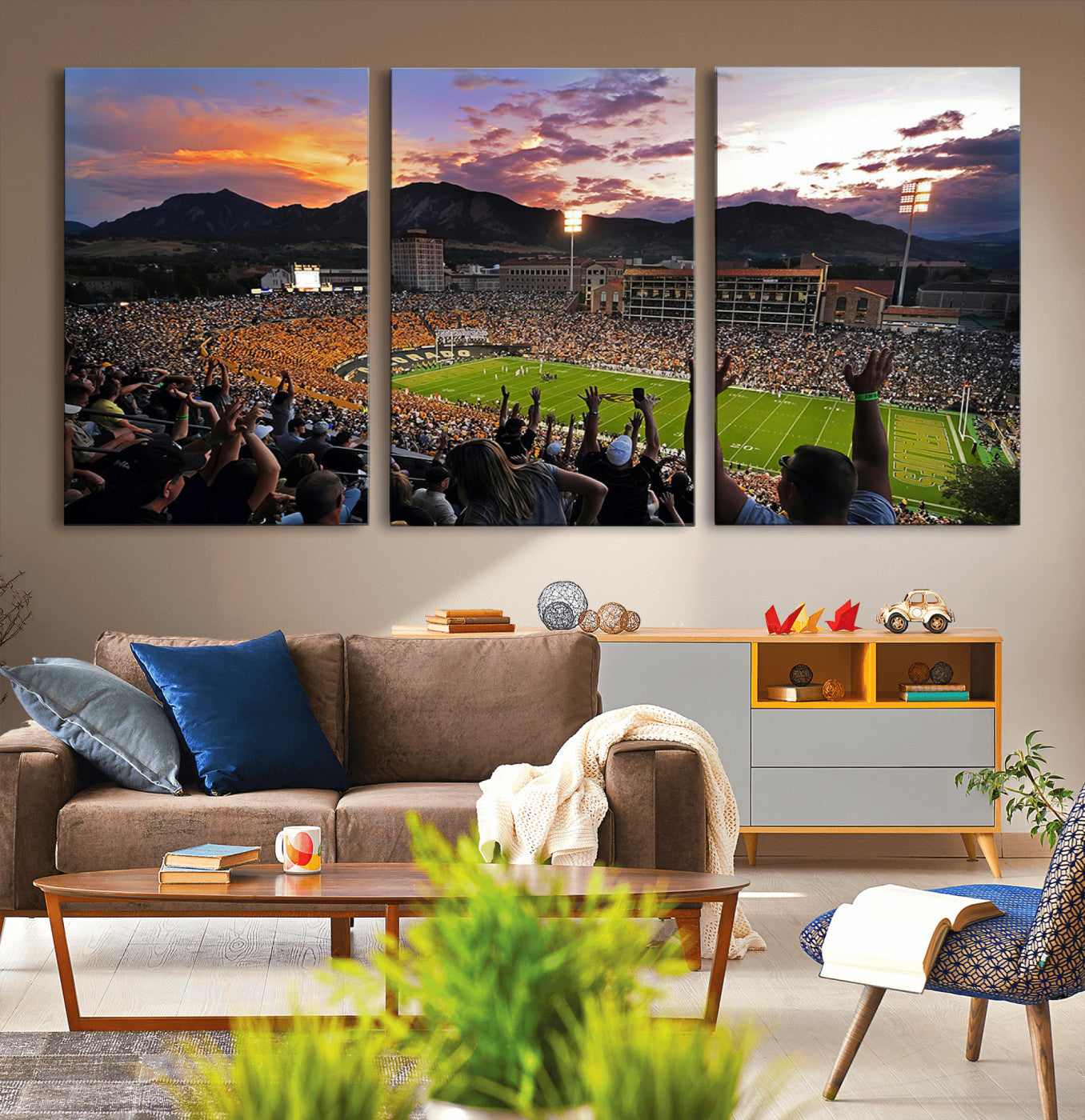 MGV-CV-60X30-3P - Folsom Field - University of Colorado Buffaloes Football Stadium Wall Art, Colorado Buffaloes Wall