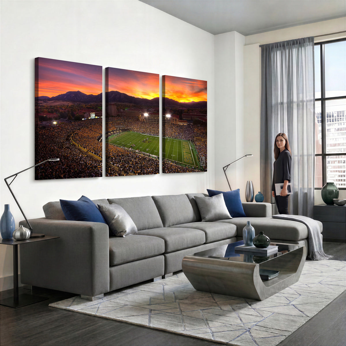 84649-MGV-CV-36X24 - Folsom Field, University of Colorado Buffaloes Football, Extra Large Game Room Wall Decor