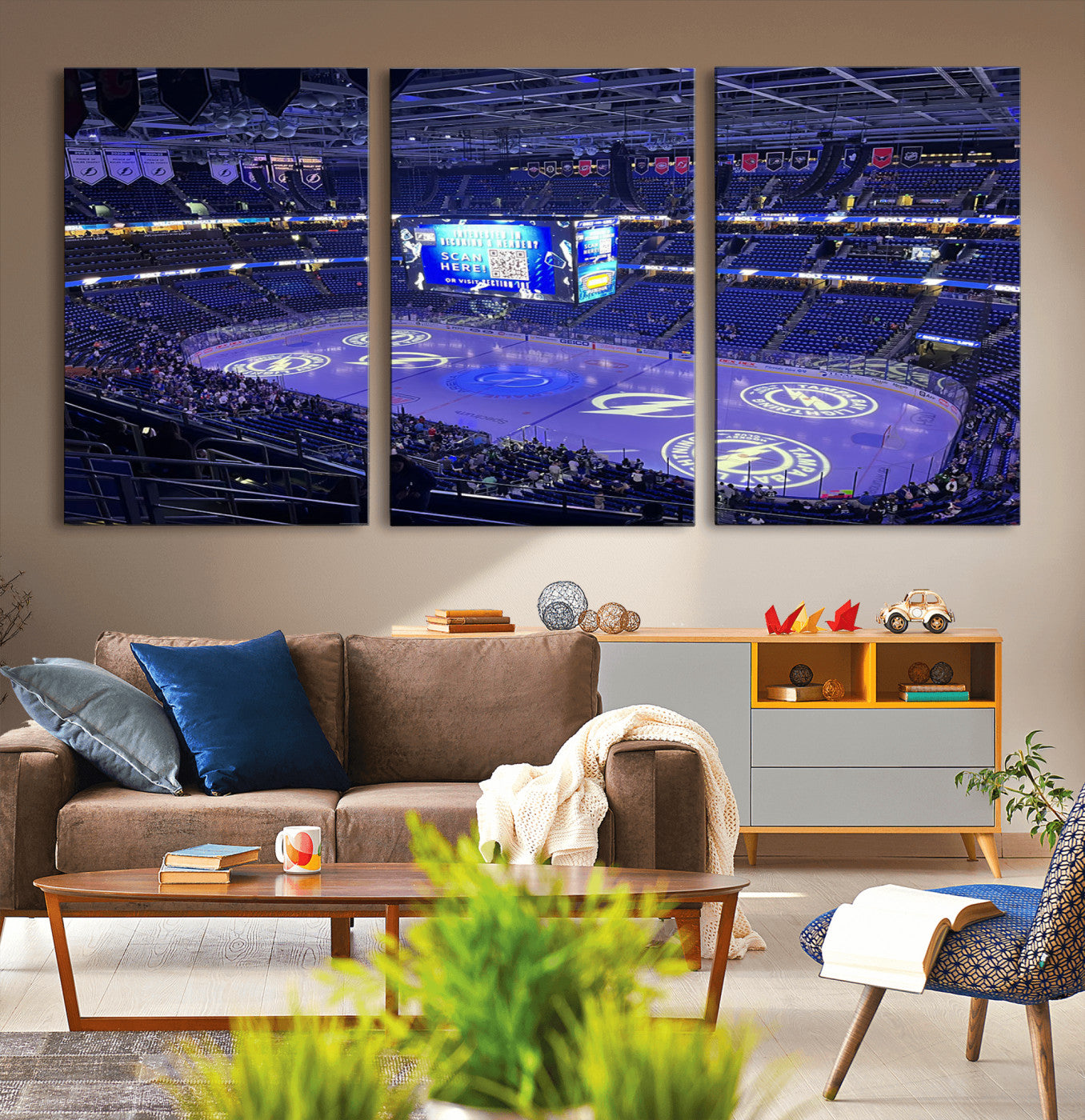 43392-MGV-CV-36X24-Amalie Arena Florida Wall Art Canvas Print - NHL Hockey Stadium Print Wall Art