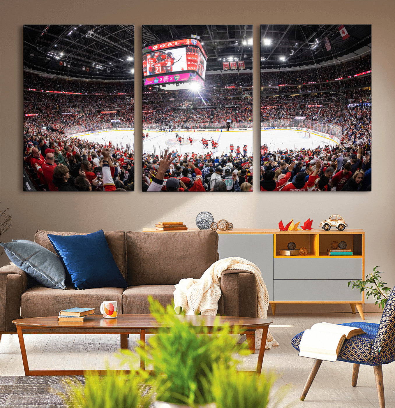 MGV-CV-60X30-3P - Amerant Bank Arena Wall Art Canvas Print - Basketball Arena Stadium Print