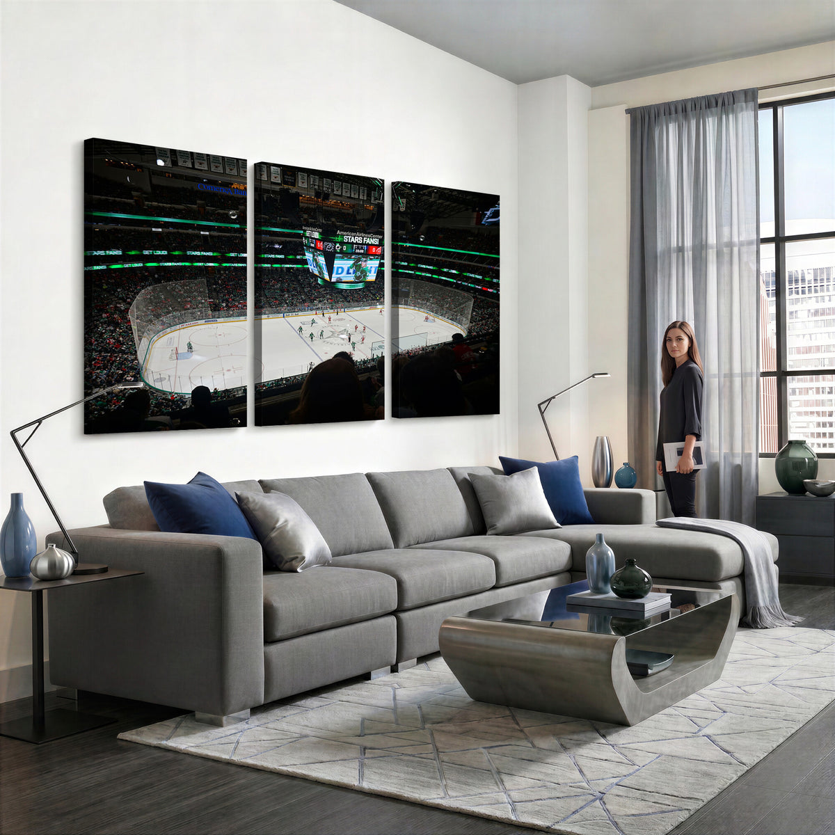 13876-MGV-CV-36X24 - American Airlines Center Dallas Stars Wall Art Canvas Print