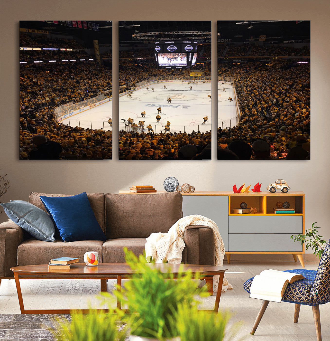MGV-CV-60X30-3P - Bridgestone Arena - Nashville Predators Hockey Team Print - Nashville Wall Art Canvas Print