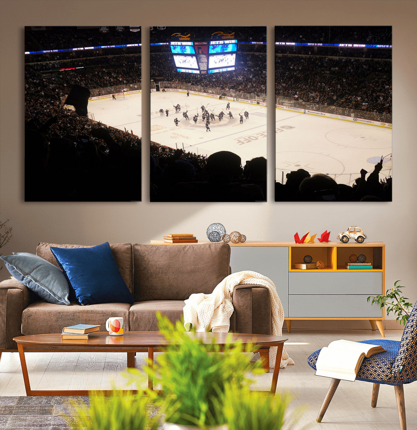 MGV-CV-60X30-3P - Canada Life Centre Wall Art | Winnipeg Jets Hockey Team Print Canvas | Ready to Hang | Winnipeg Wall