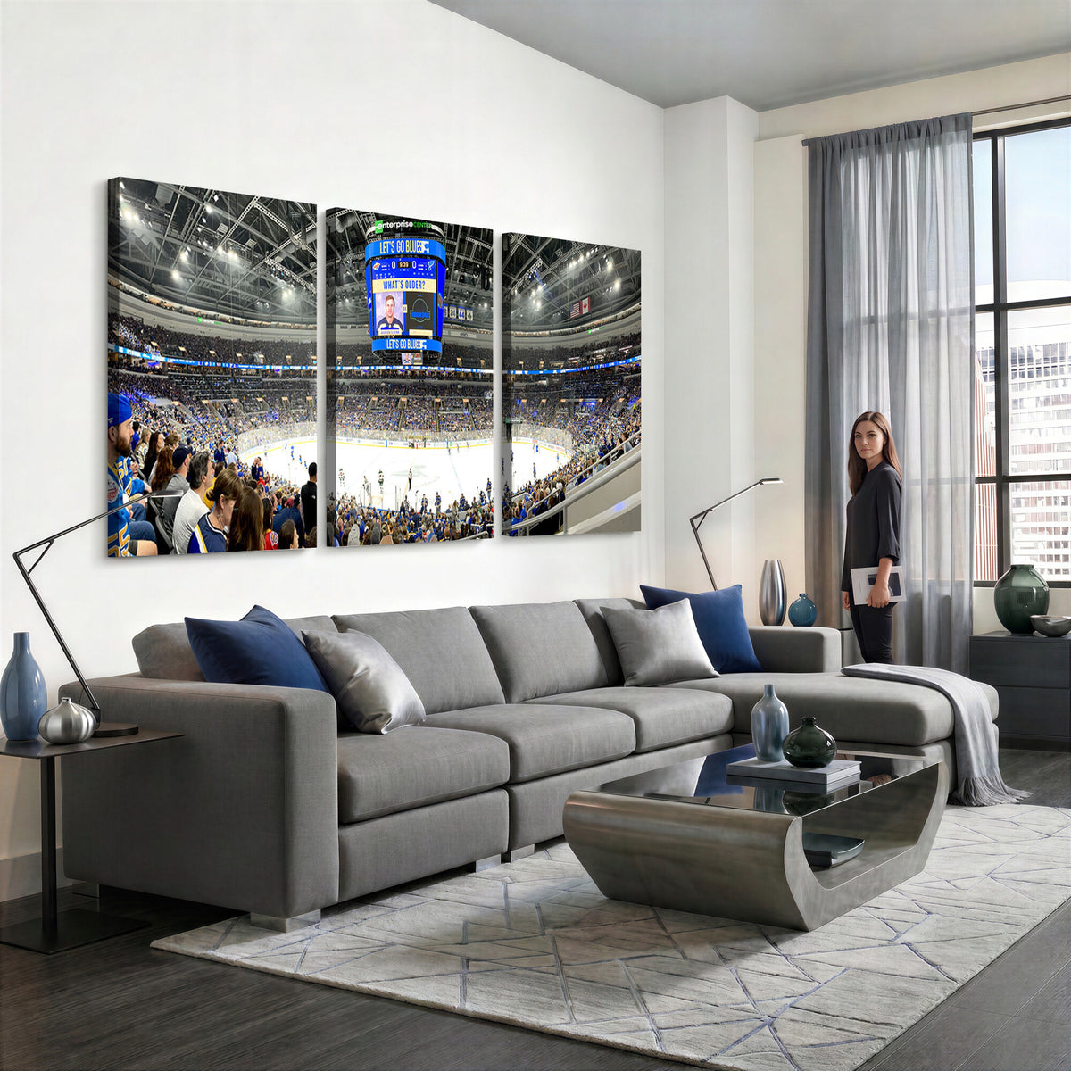 55708-MGV-CV-36X24 - Enterprise Center, Missouri St. Louis Blues Ice Hockey