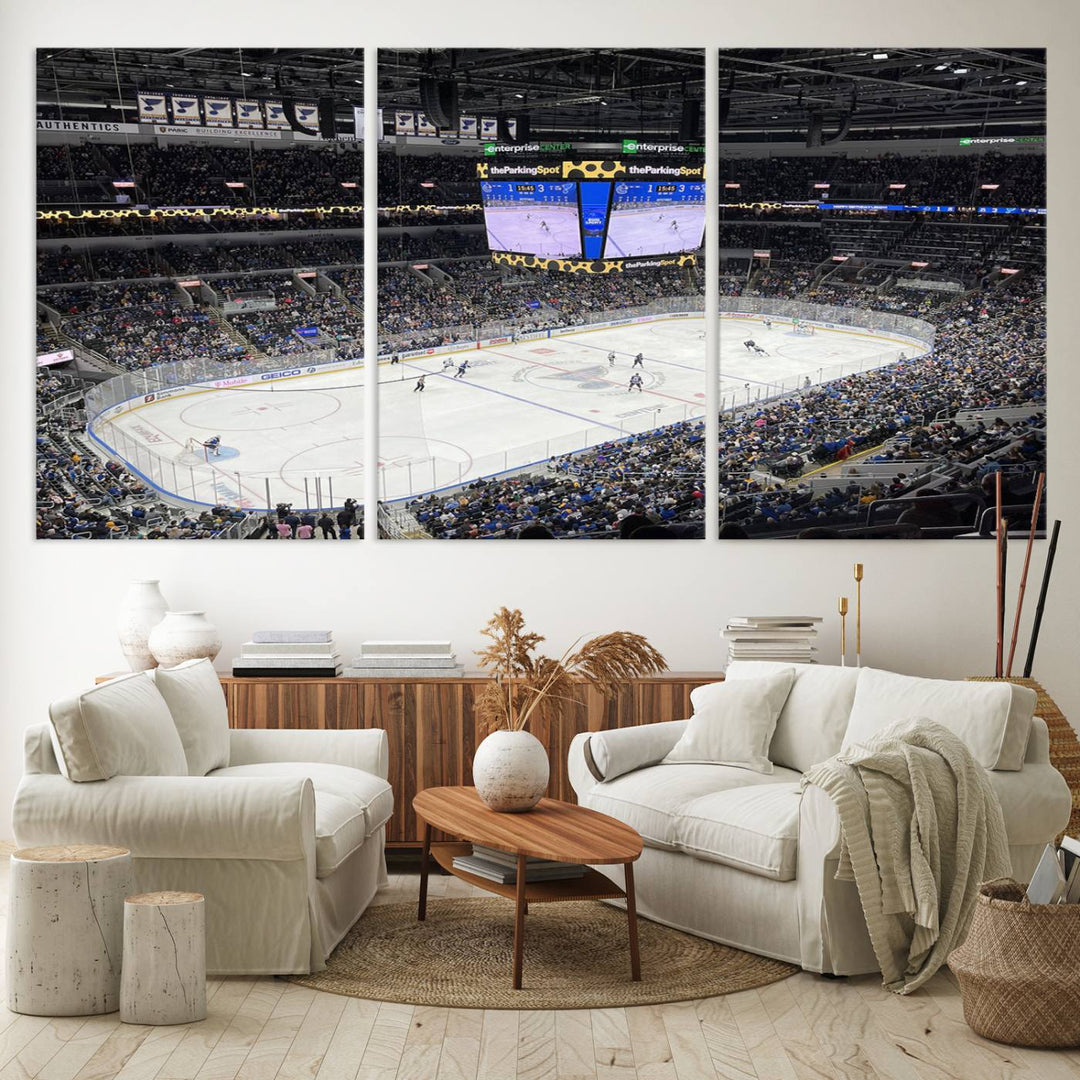 Enterprise Center Missouri St. Louis Blues Hockey Stadium Wall Art Canvas Print