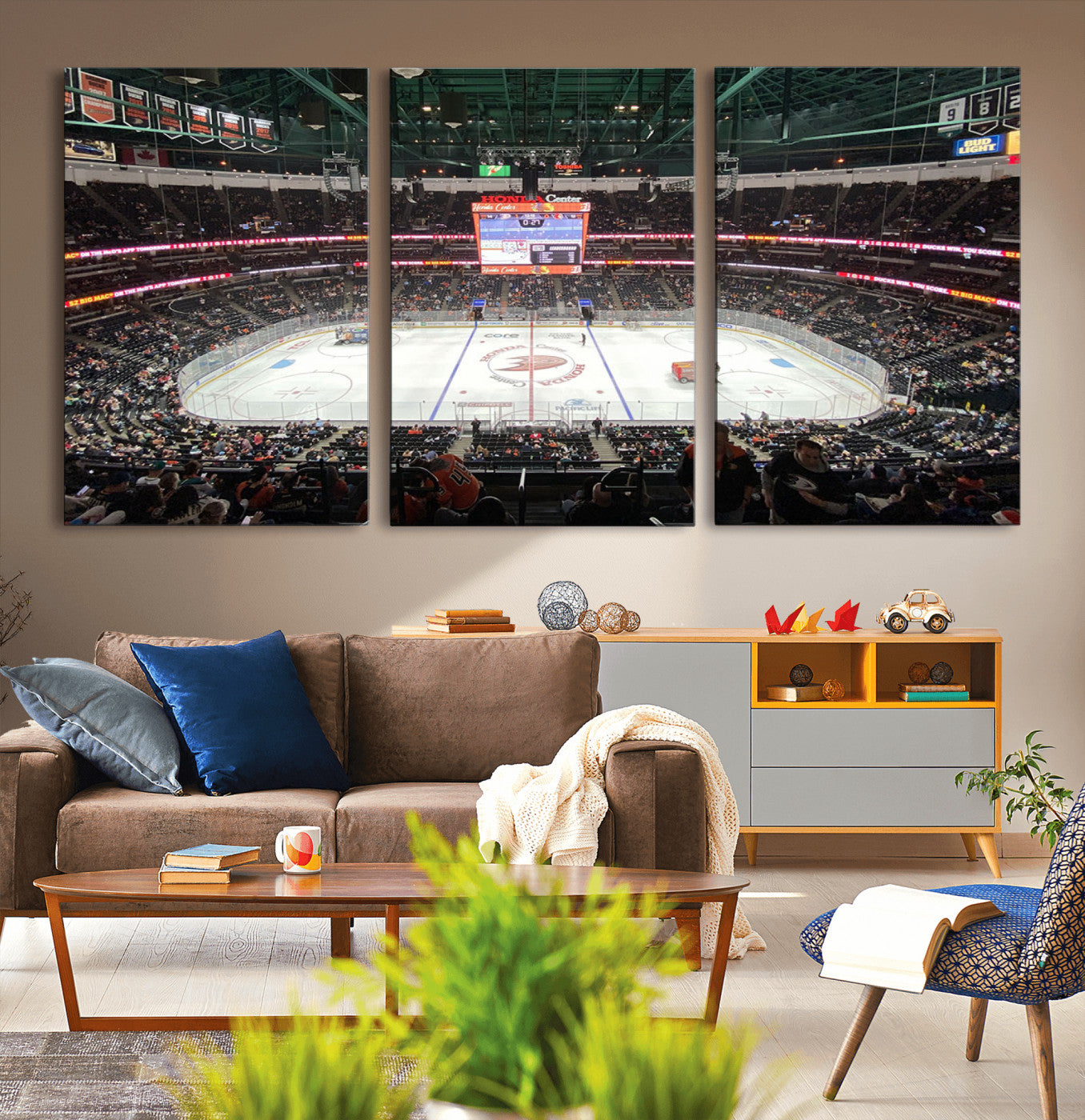 MGV-CV-60X30-3P - Honda Center California Anaheim Ducks Ice Hockey Stadium Canvas Print Wall Art
