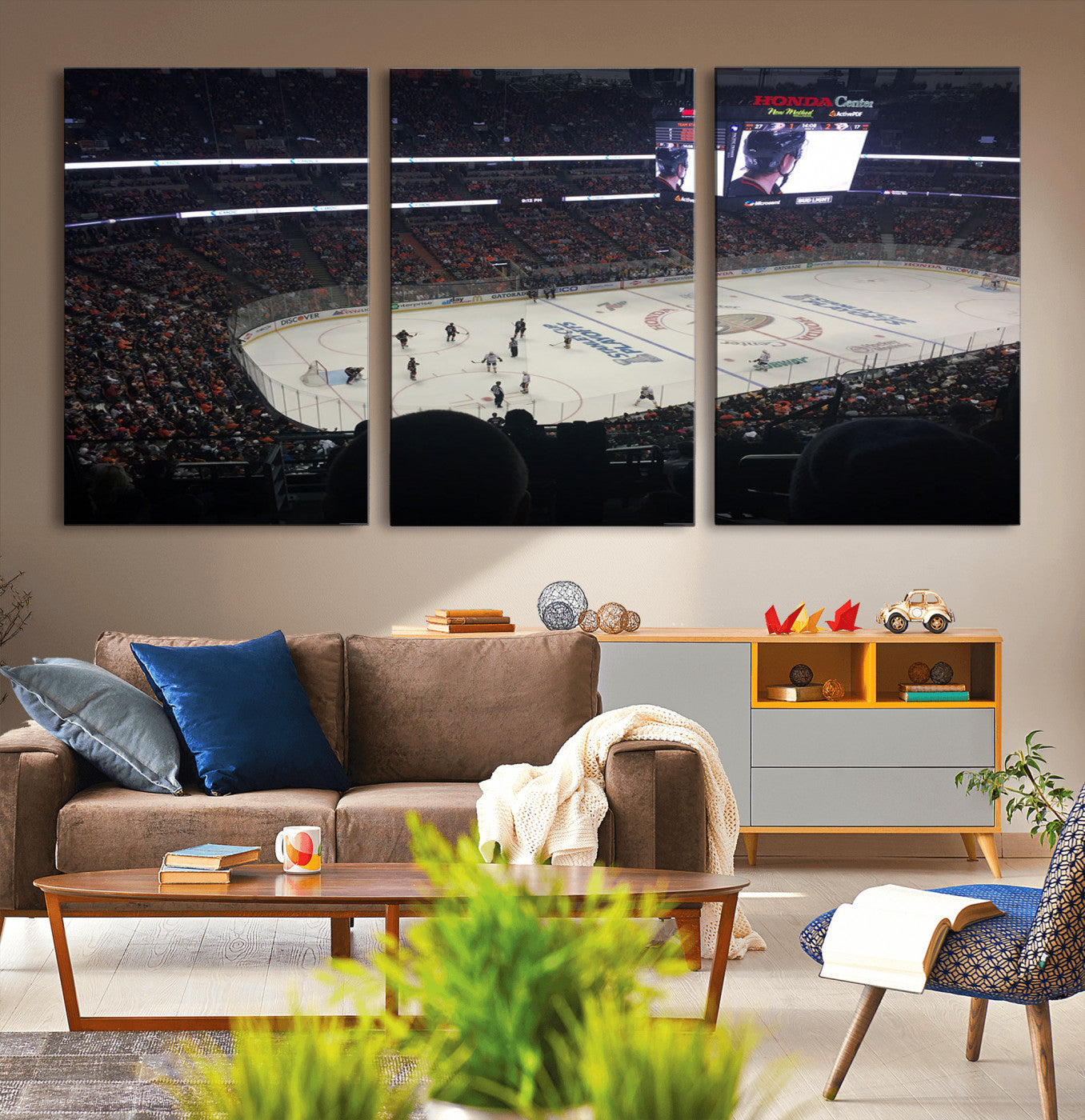 24634-MGV-CV-36X24-Honda Center California Anaheim Ducks Hockey Stadium Wall Art, Honda Center California Stadium Wall