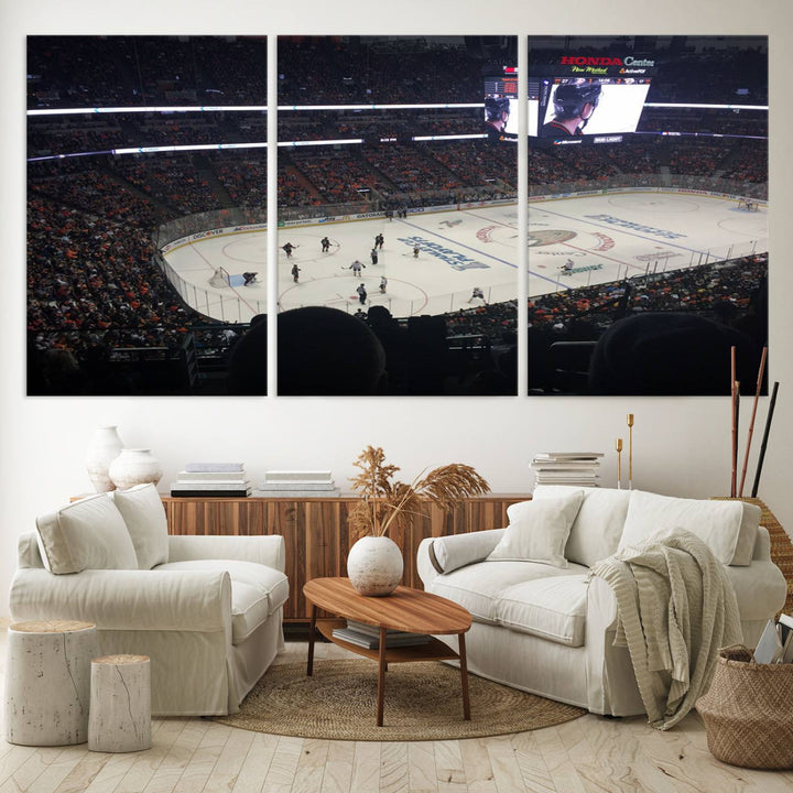 Honda Center California Anaheim Ducks Hockey Stadium Wall Art Canvas Print