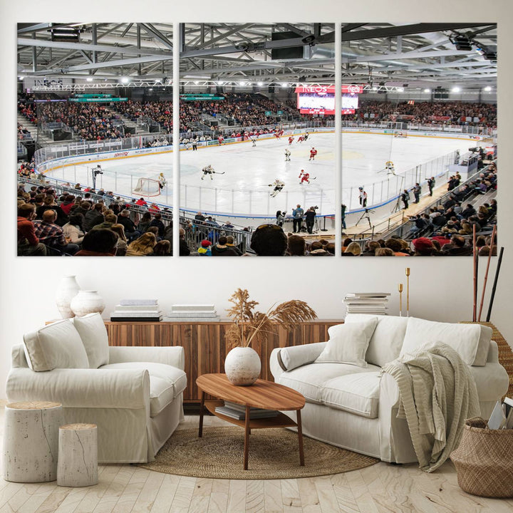 Lausanne Arena Ice Hockey Stadium Wall Art Canvas Print