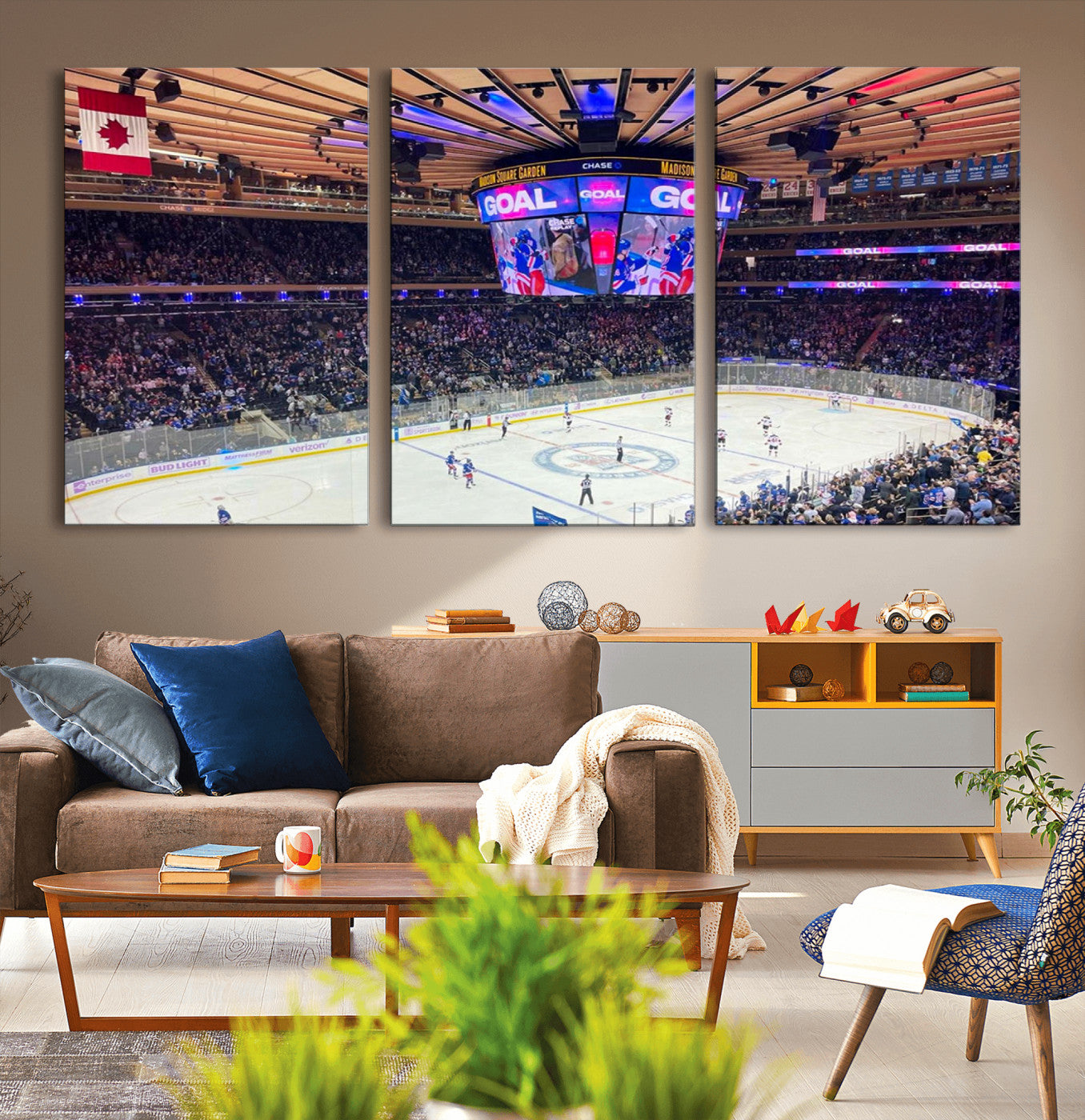 36401-MGV-CV-36X24-Madison New York Rangers Hockey Stadium Wall Art Canvas Print
