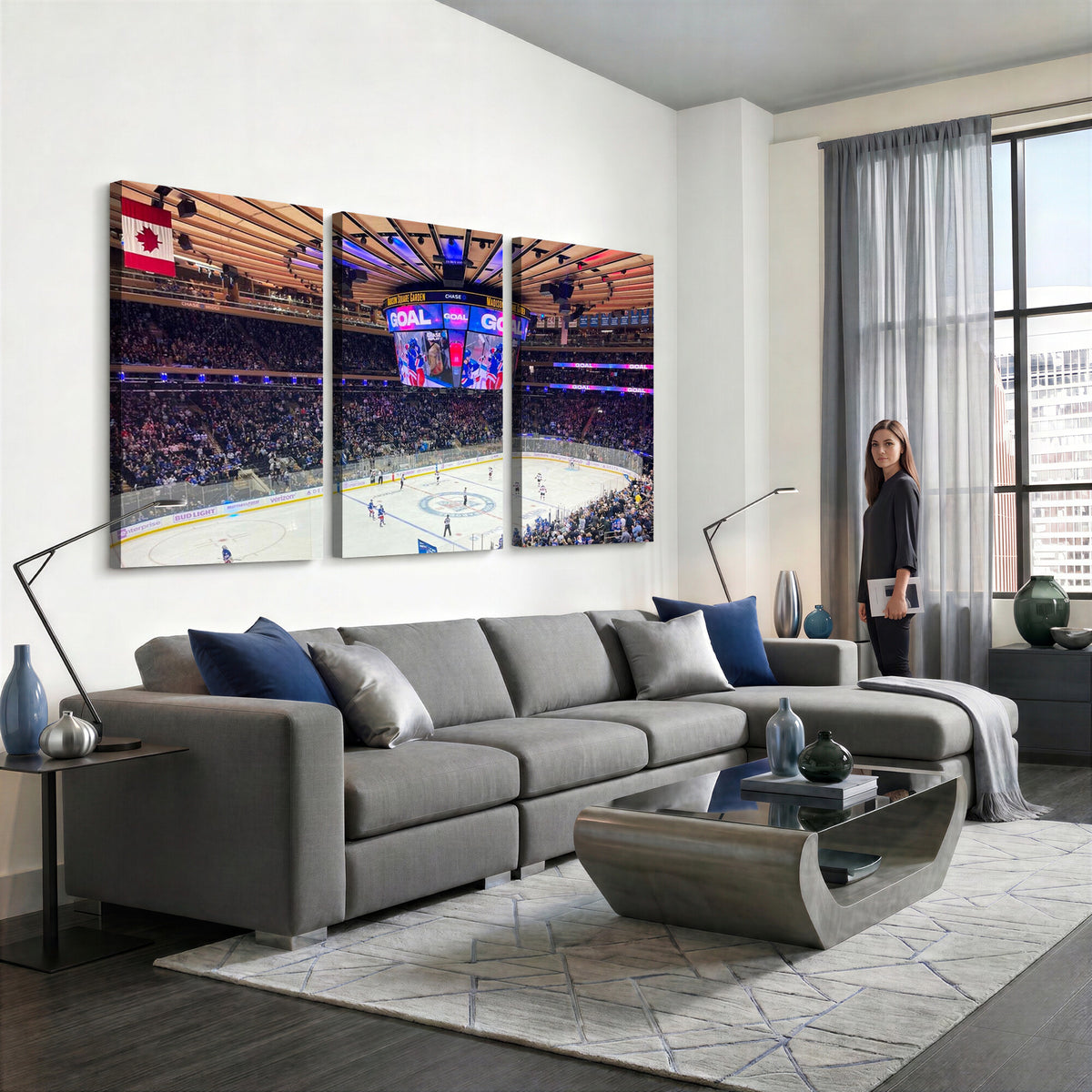 36401-MGV-CV-36X24 - Madison Square Garden New York Rangers Hockey Stadium Wall Art Canvas