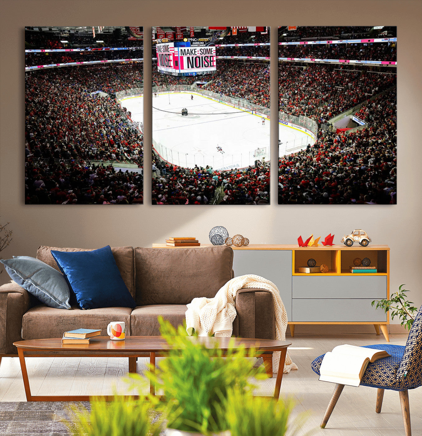 73950-MGV-CV-36X24-PNC Arena Raleigh North Carolina Hurricanes Hockey Stadium Wall Art Canvas, North Carolina