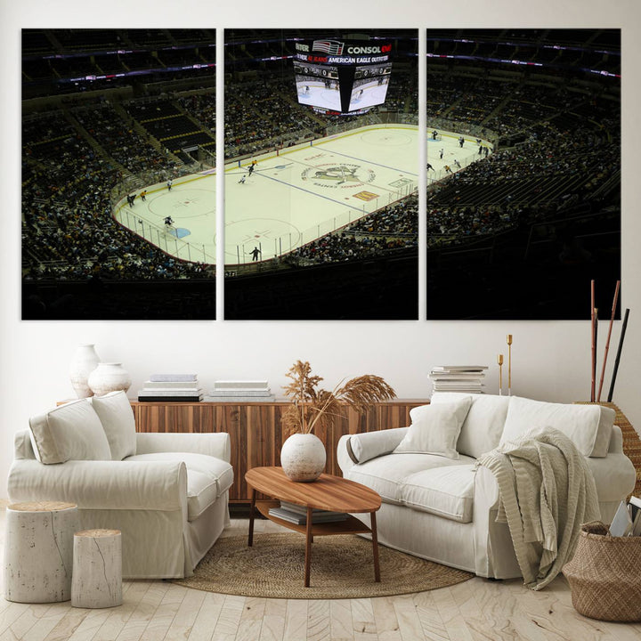 PPG Paints Arena Pennsylvania Pittsburgh Penguins Hockey Stadium Wall Art Canvas Print