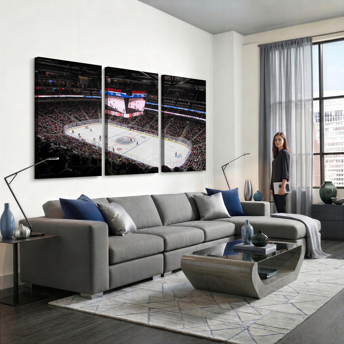 71180-MGV-CV-36X24 - Rogers Place Edmonton Oilers Ice Hockey Stadium Wall Art