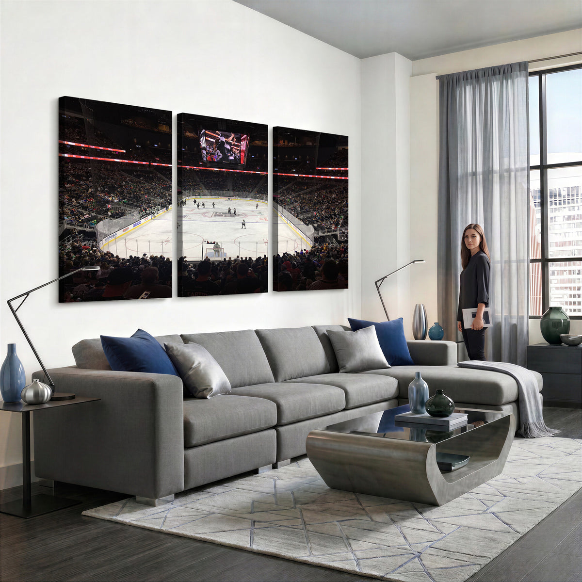 14802-MGV-CV-36X24 - T Mobile Arena Paradise Nevada Vegas Golden Knights Ice Hockey Stadium