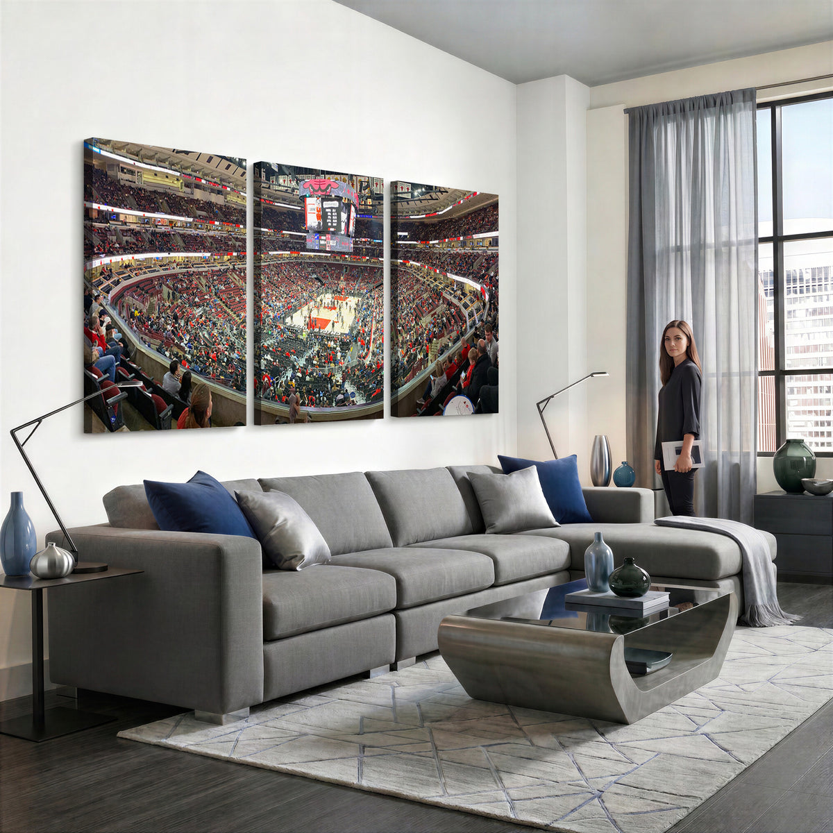 43481-MGV-CV-36X24 - United Center Chicago Bulls Stadium Wall Art Canvas Print