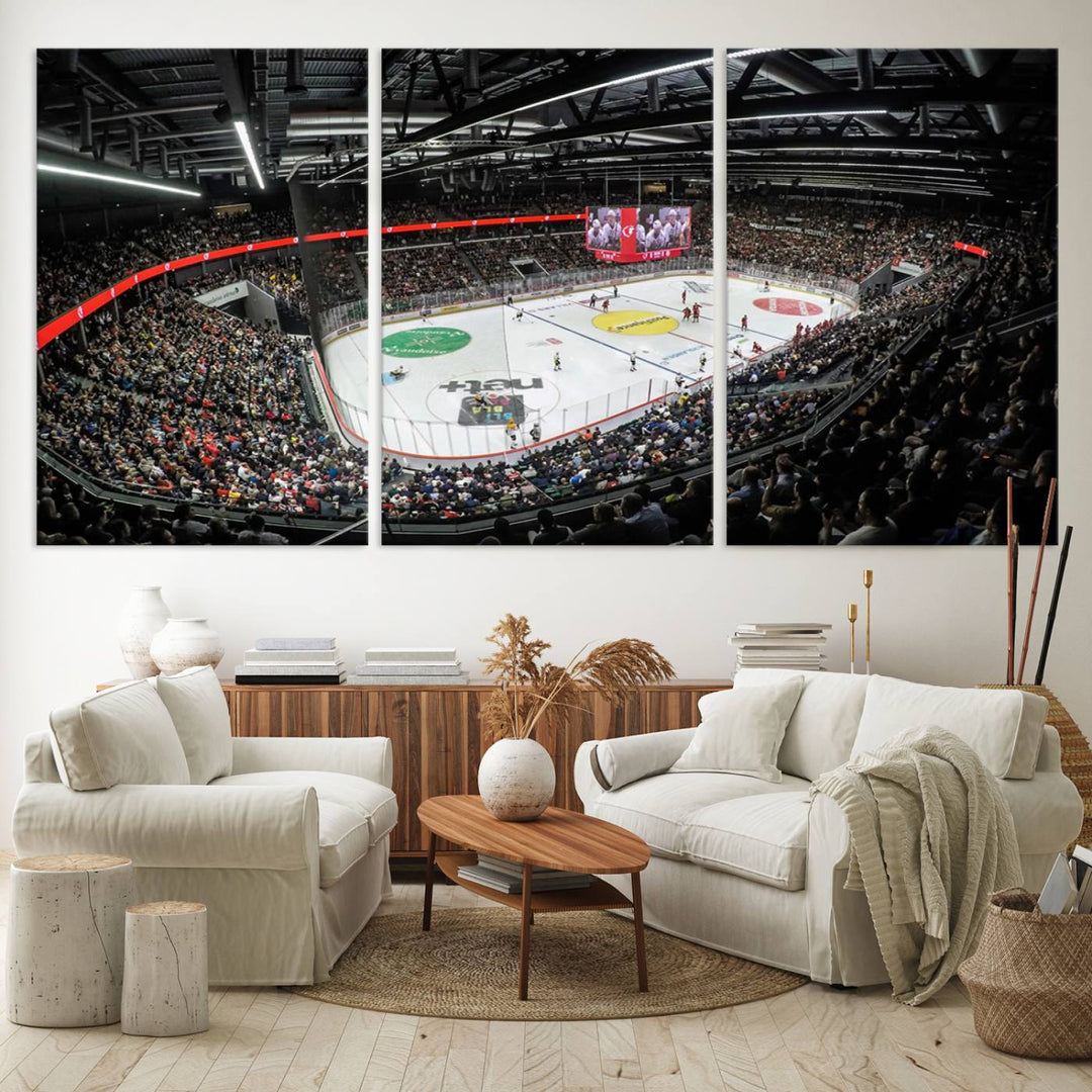 Vaudoise Lausanne Ice Hockey Arena Stadium Wall Art Canvas Print