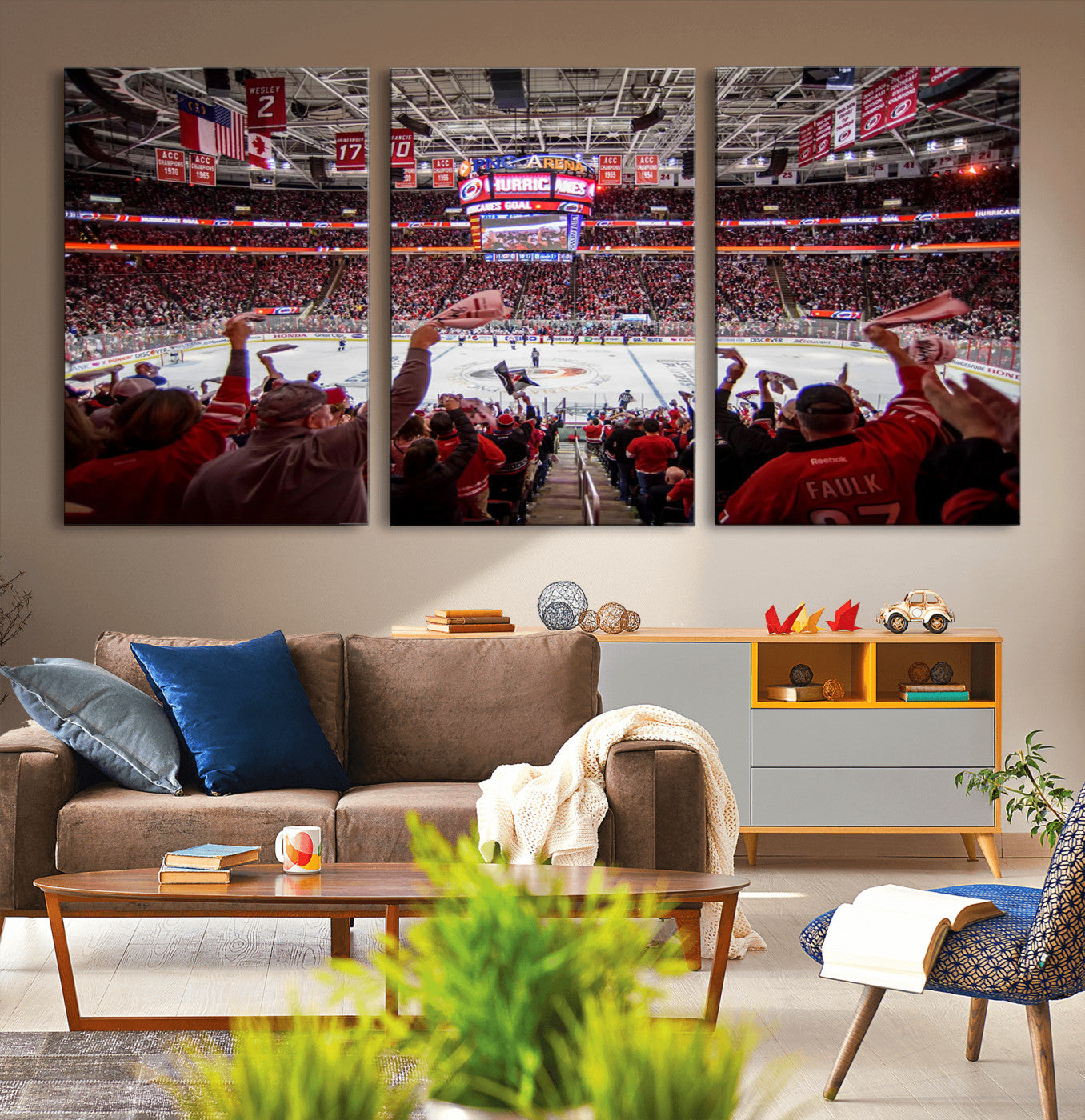 50609-MGV-CV-36X24-Carolina Hurricanes Ice Hockey Stadium Wall Art, Carolina Hurricanes Canvas Print