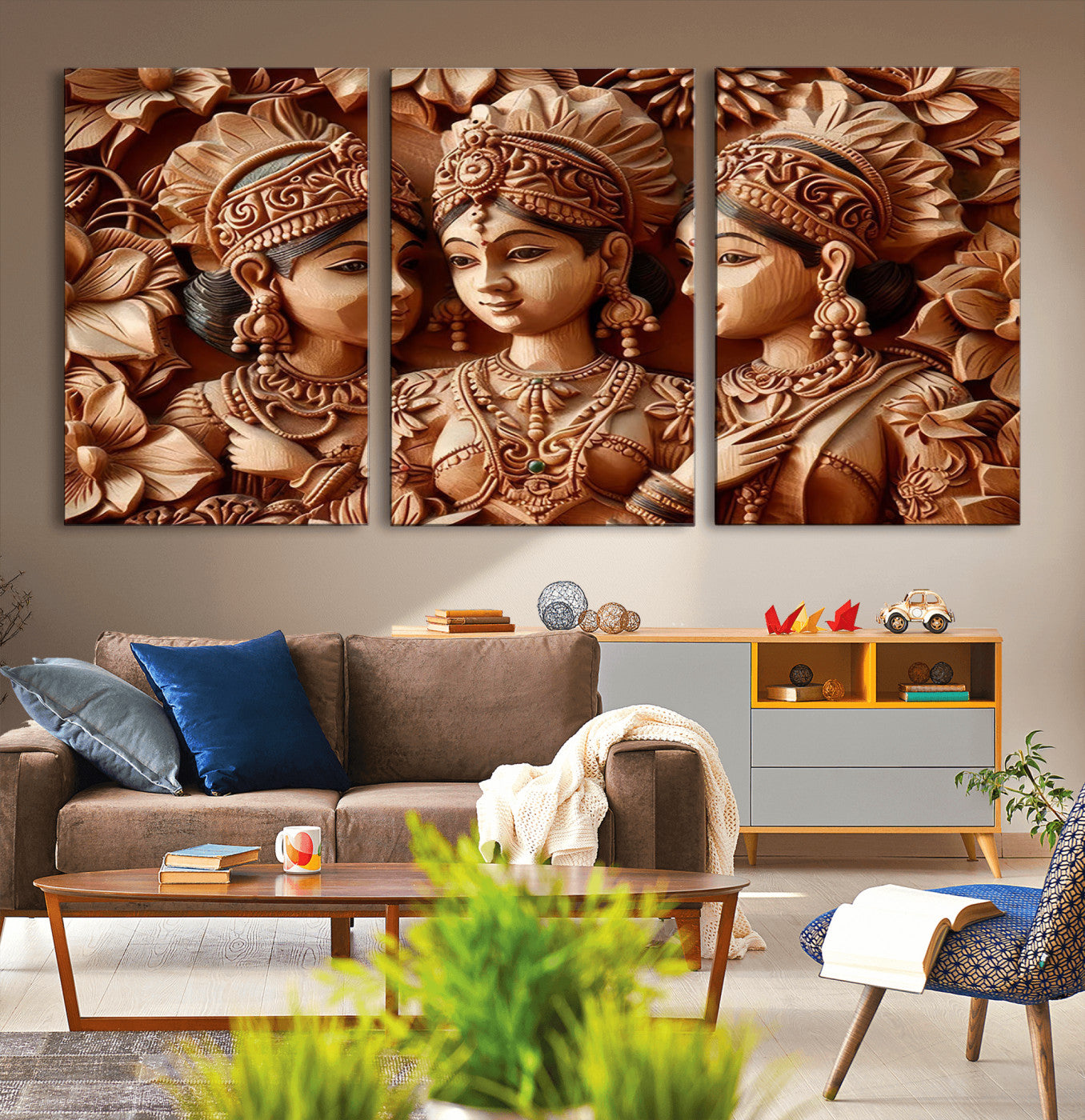 89522-MGV-CV-36X24-Indian Woman Statue Wall Art Canvas Print